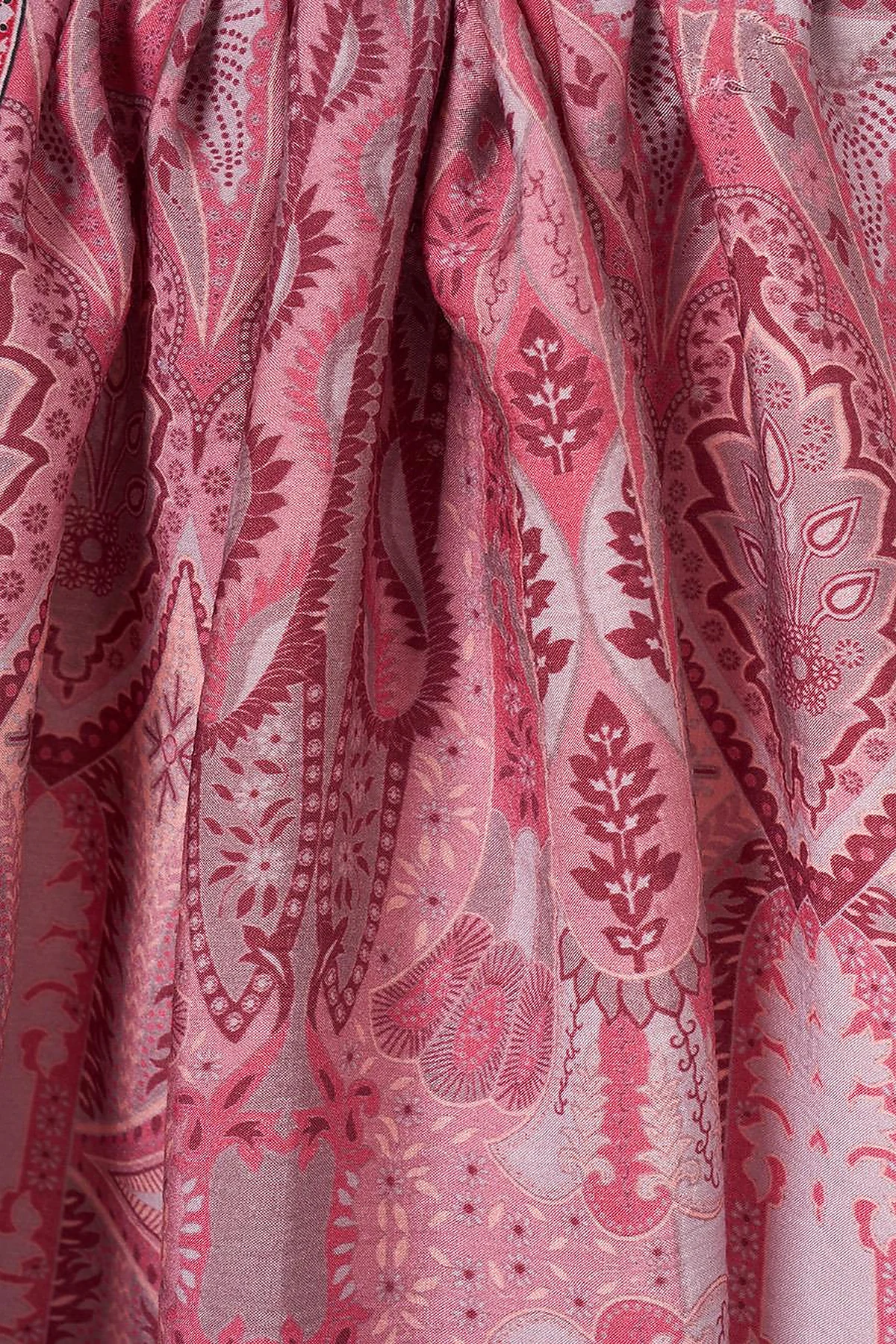 Ethnic Pattern Lyocell Shawl Pink