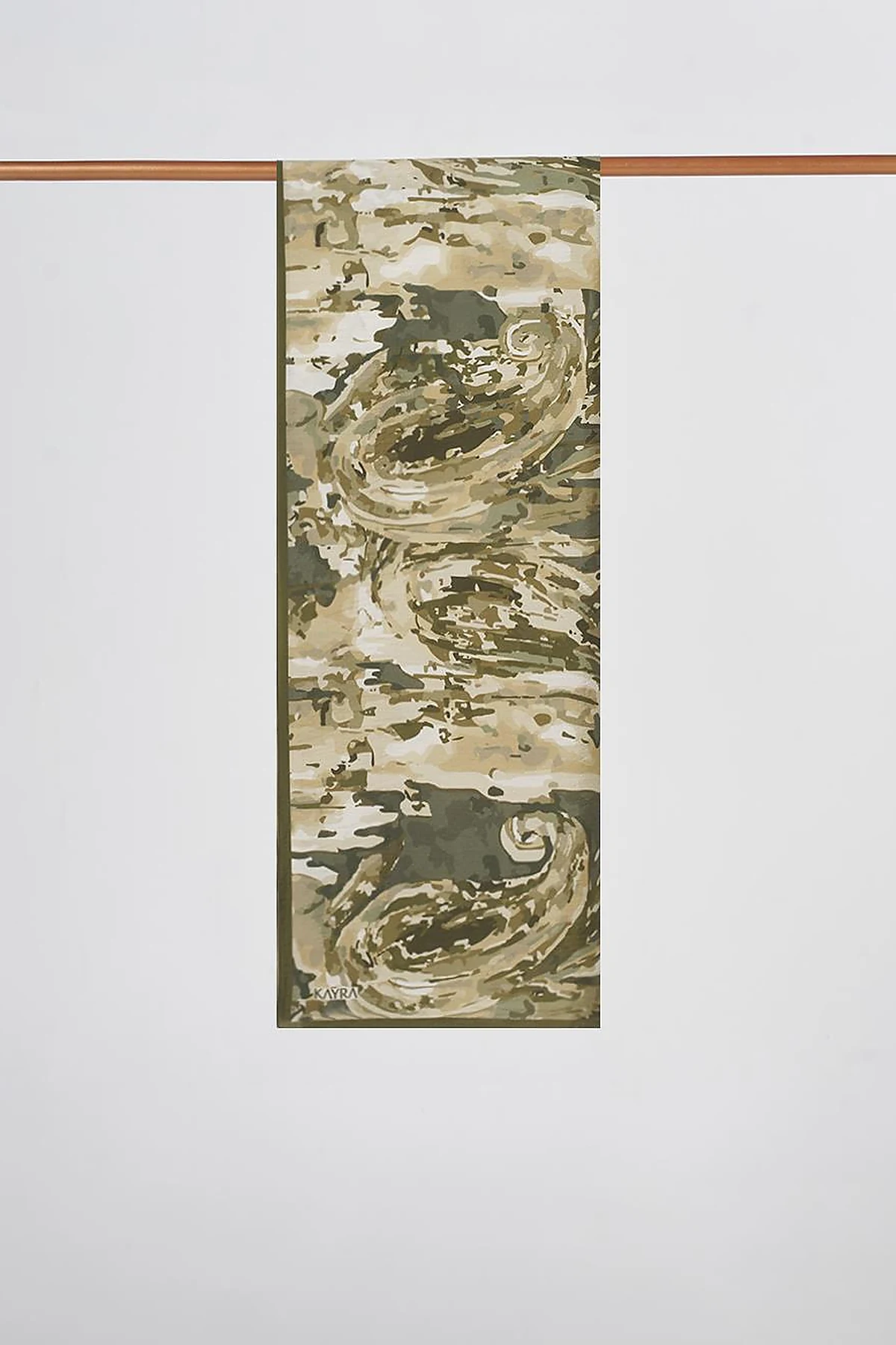 Brush Pattern Lyocell Shawl Olive Green