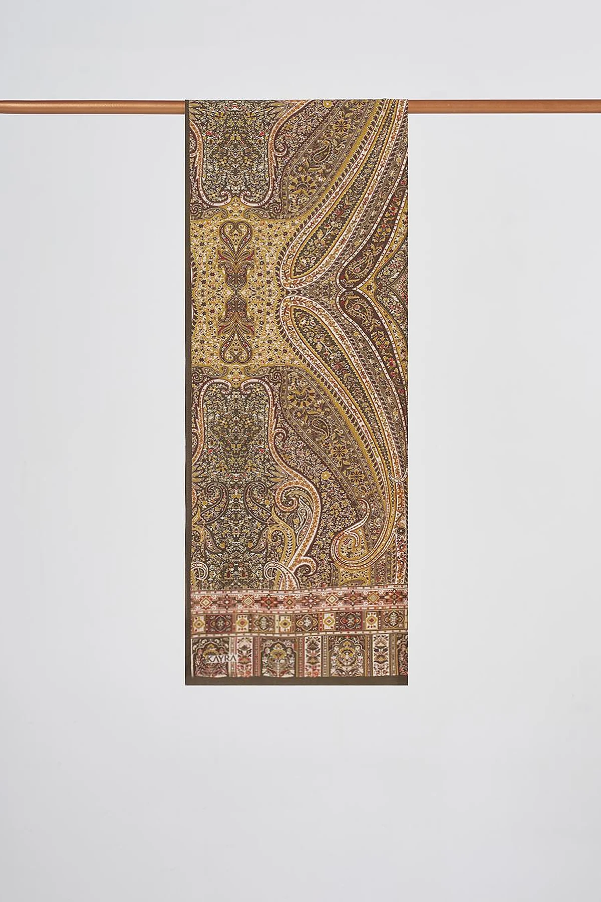 Mixed Pattern Lyocell Shawl Brown