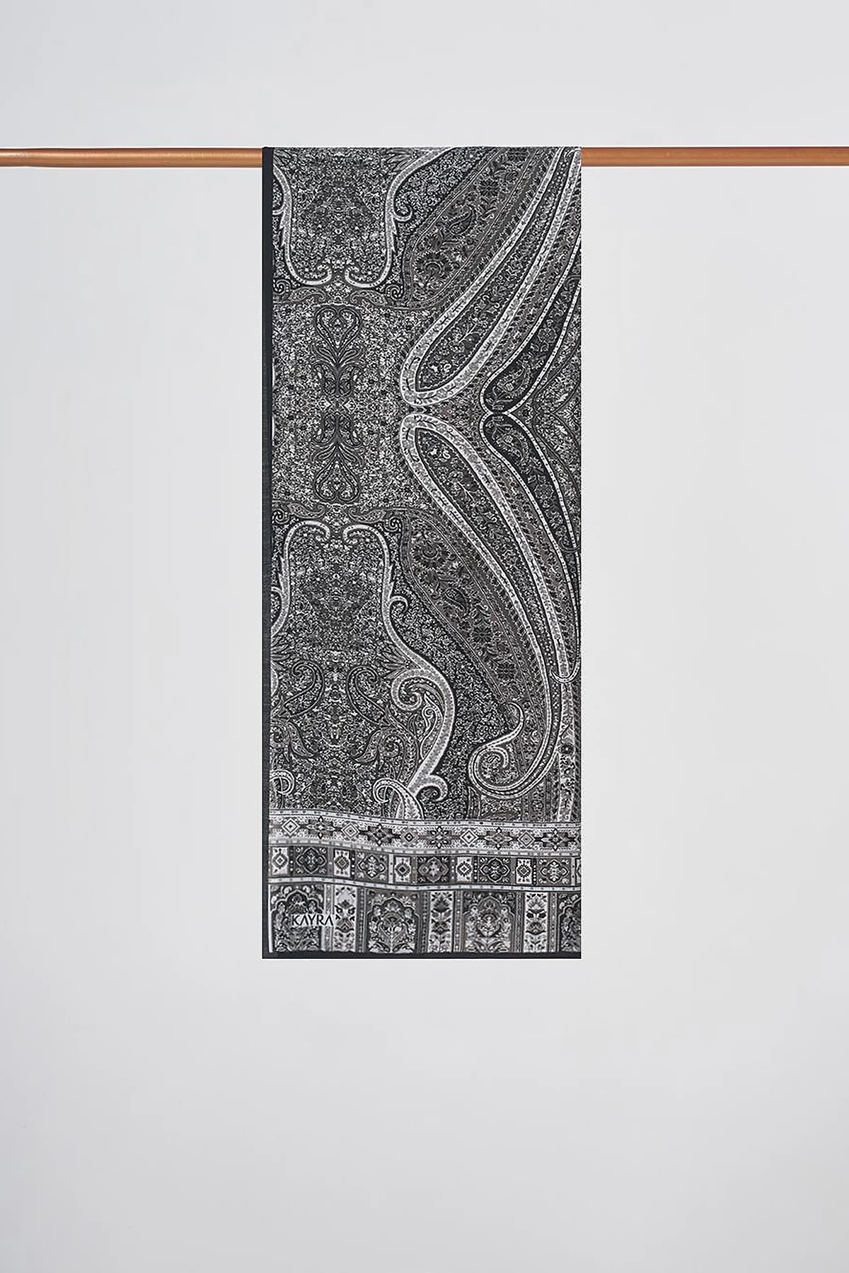 Mixed Pattern Lyocell Shawl Black