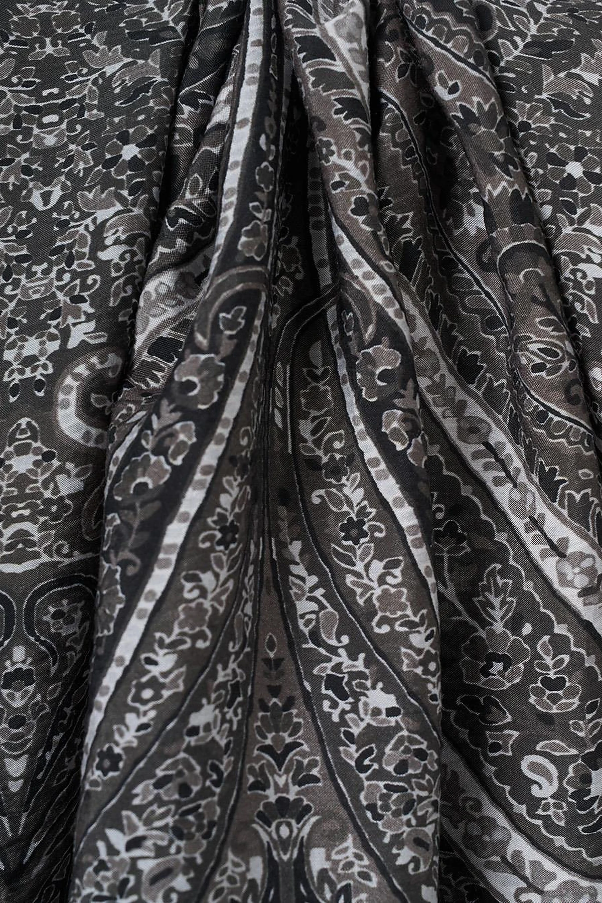 Mixed Pattern Lyocell Shawl Black