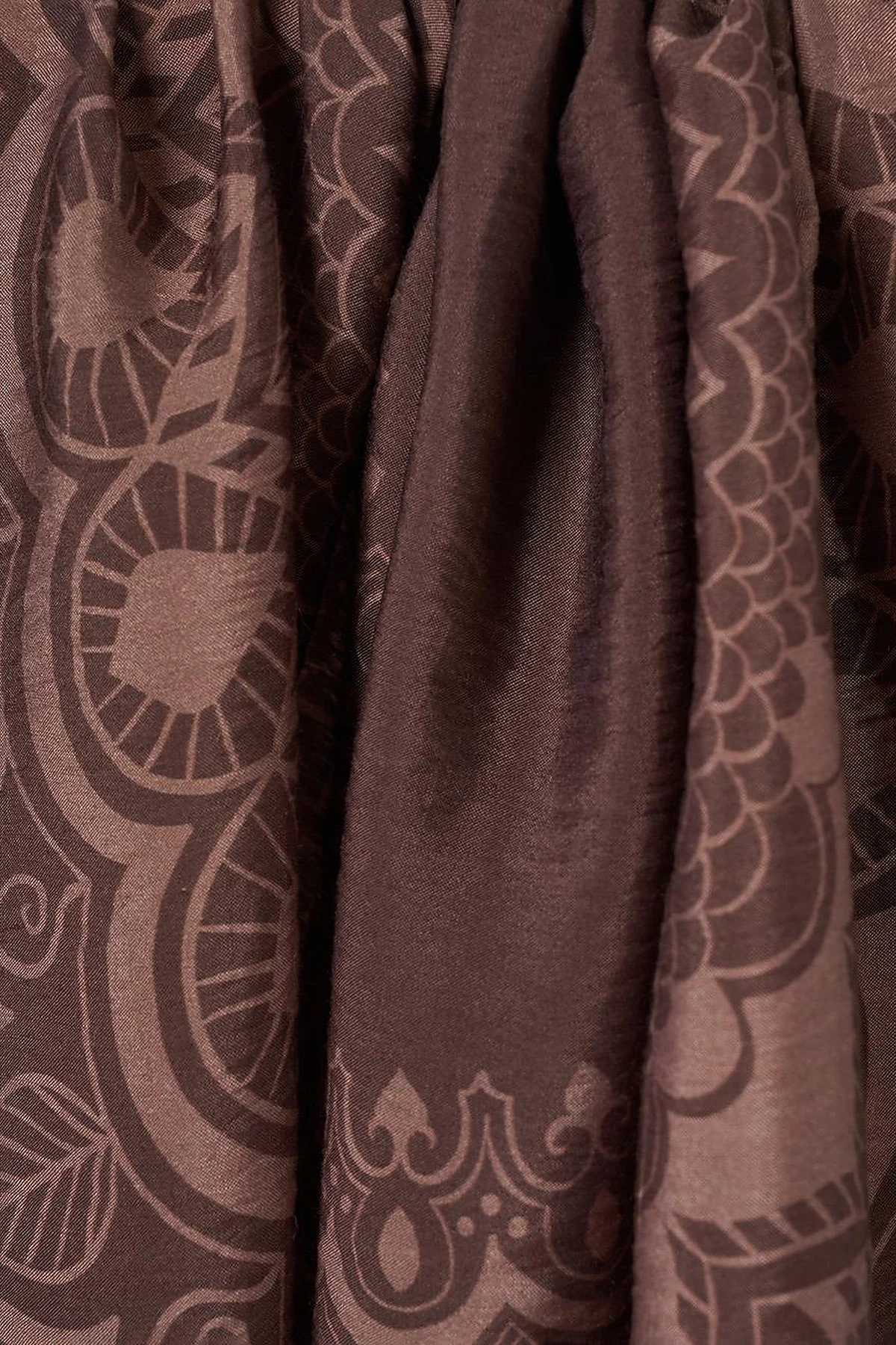 Mystic Patterned Lyocell Shawl Dark Brown