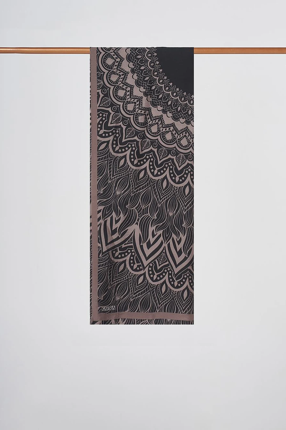 Mystic Patterned Lyocell Shawl Dark Mink