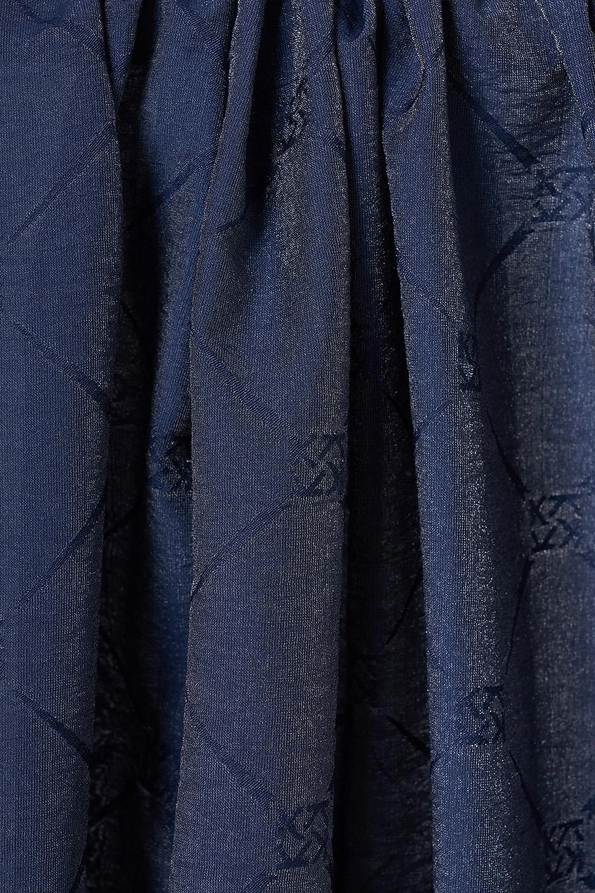 Monogram Pattern Viscose Shawl Navy