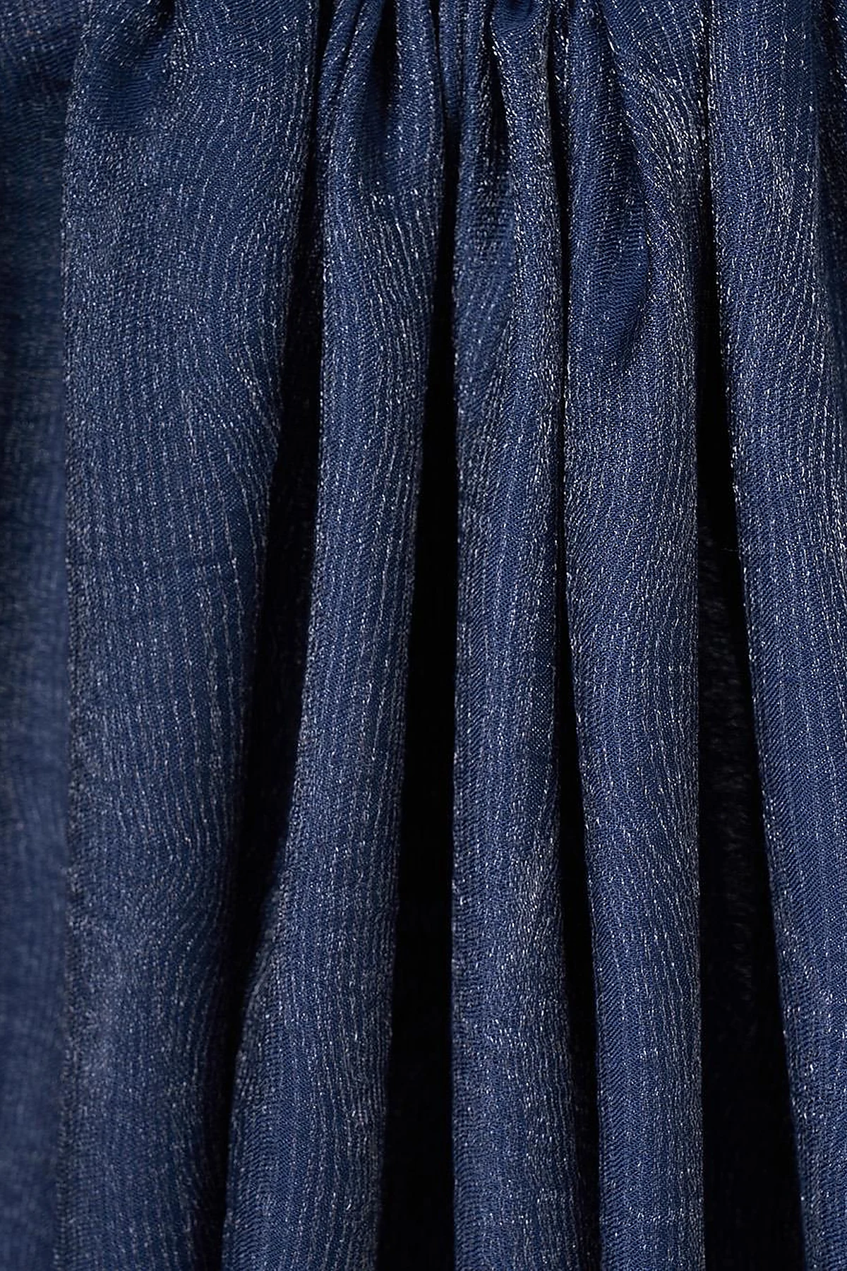 Glossy Striped Viscose Shawl Navy