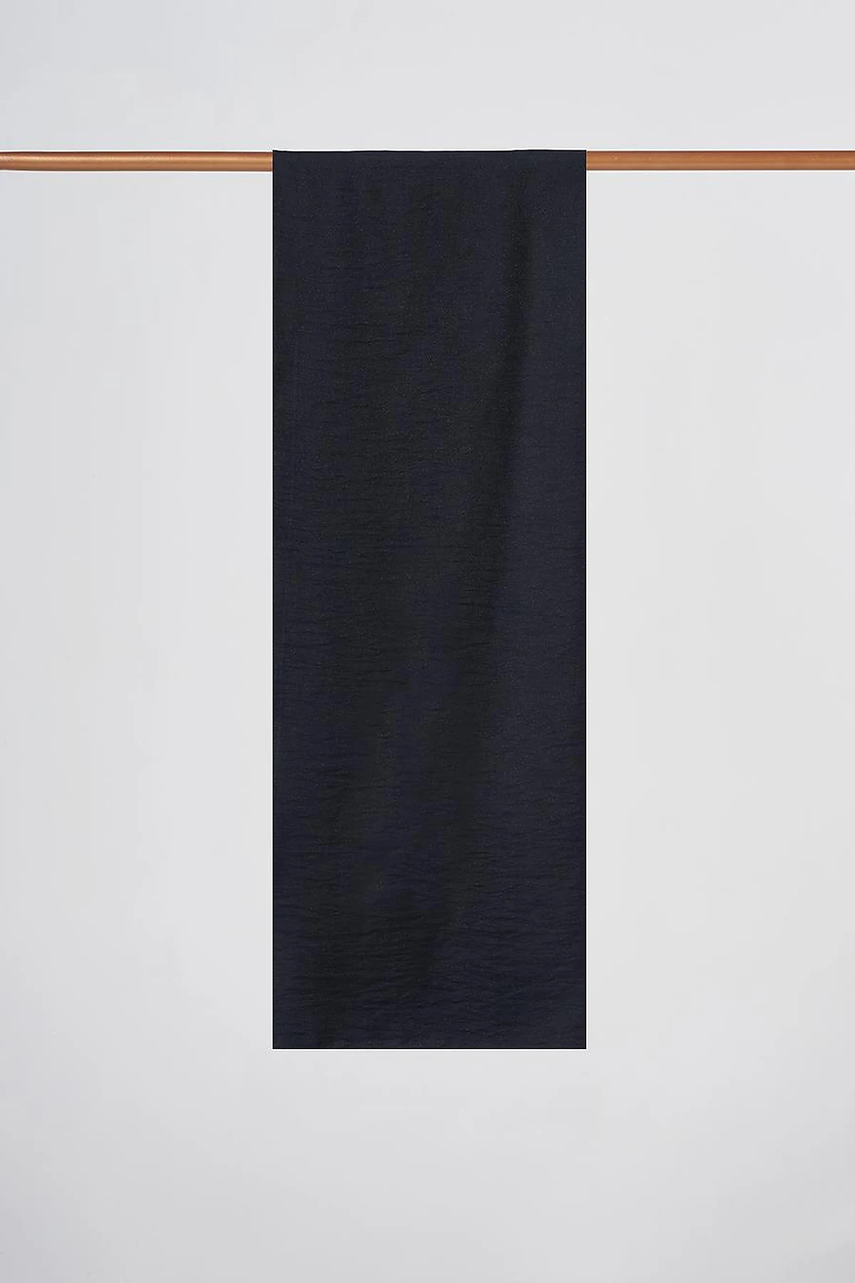 Glossy Striped Viscose Shawl Black