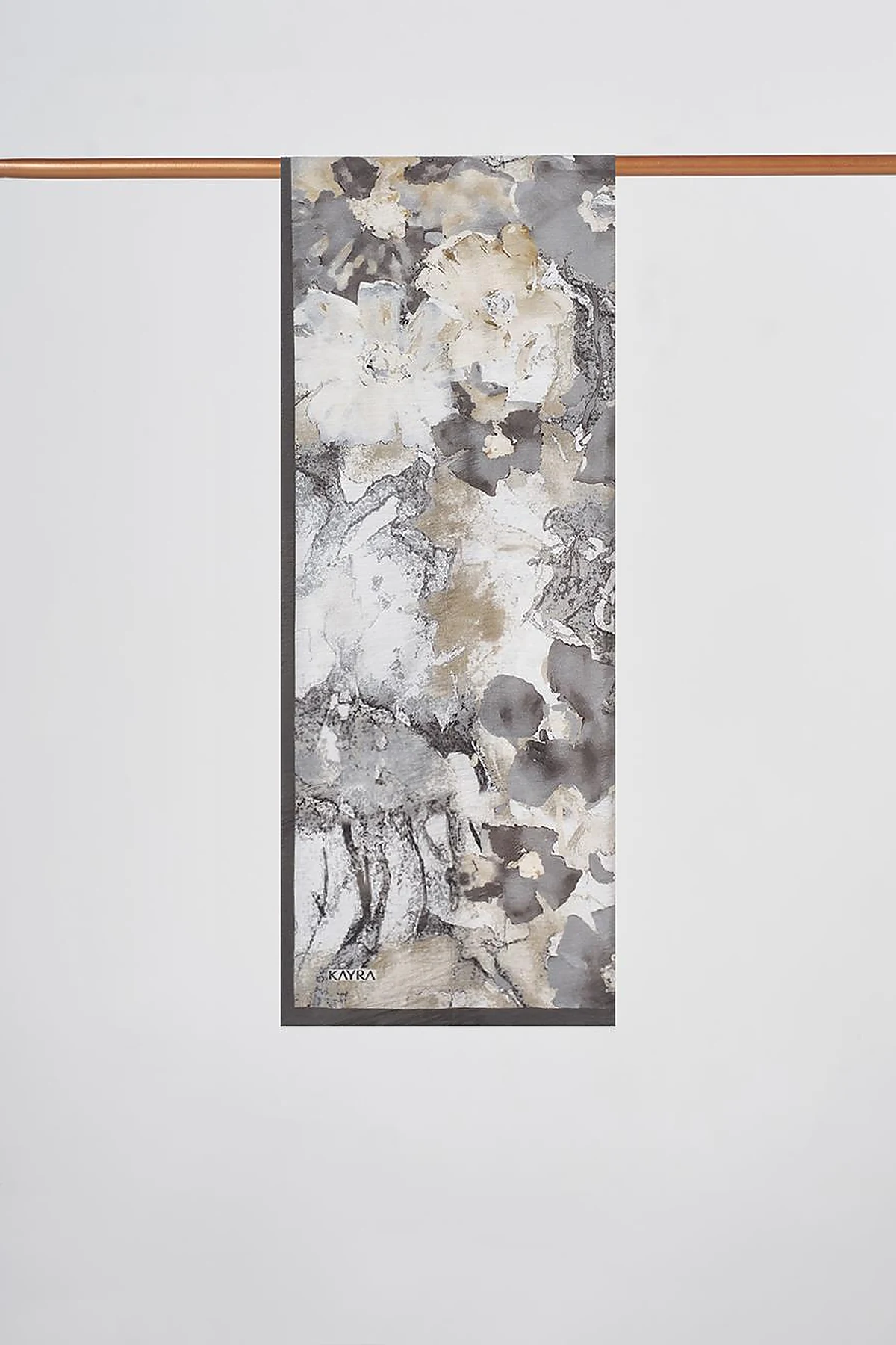 Watercolor Pattern Lyocell Shawl Smoke Grey