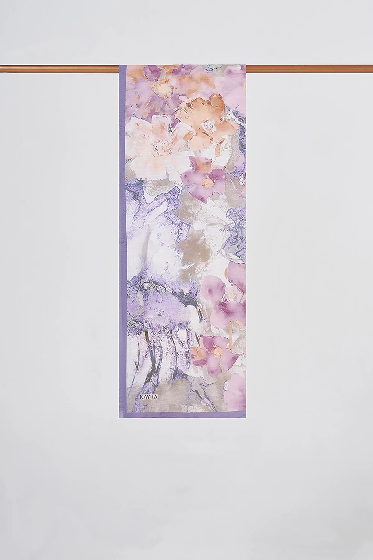 Watercolor Pattern Lyocell Shawl Lilac