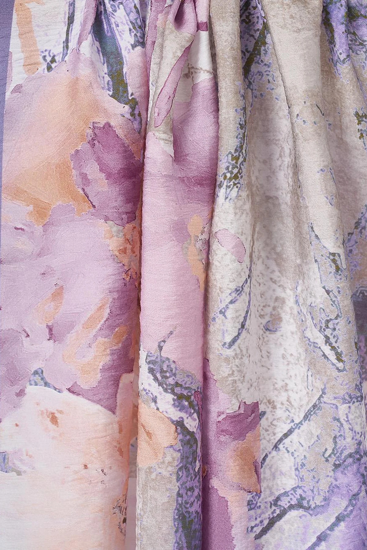Watercolor Pattern Lyocell Shawl Lilac