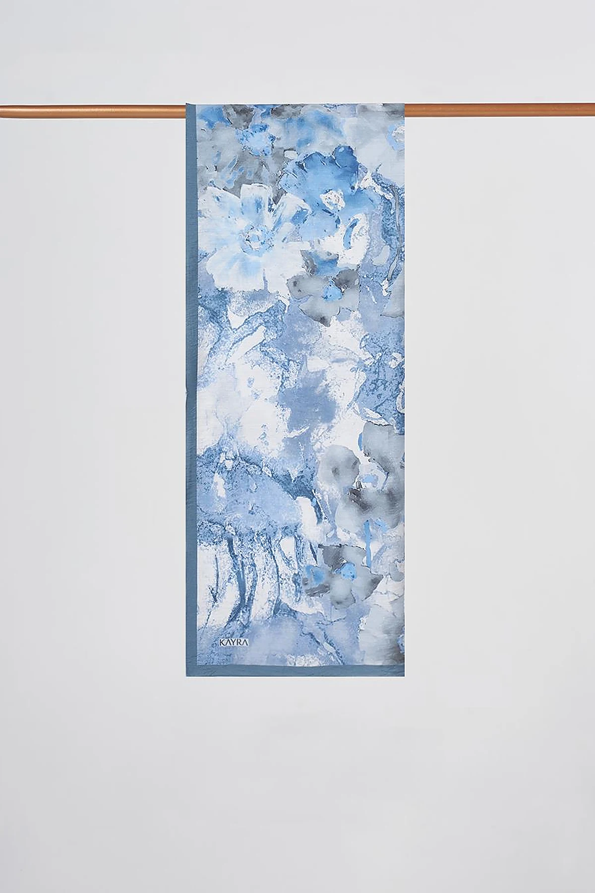 Watercolor Pattern Lyocell Shawl Blue