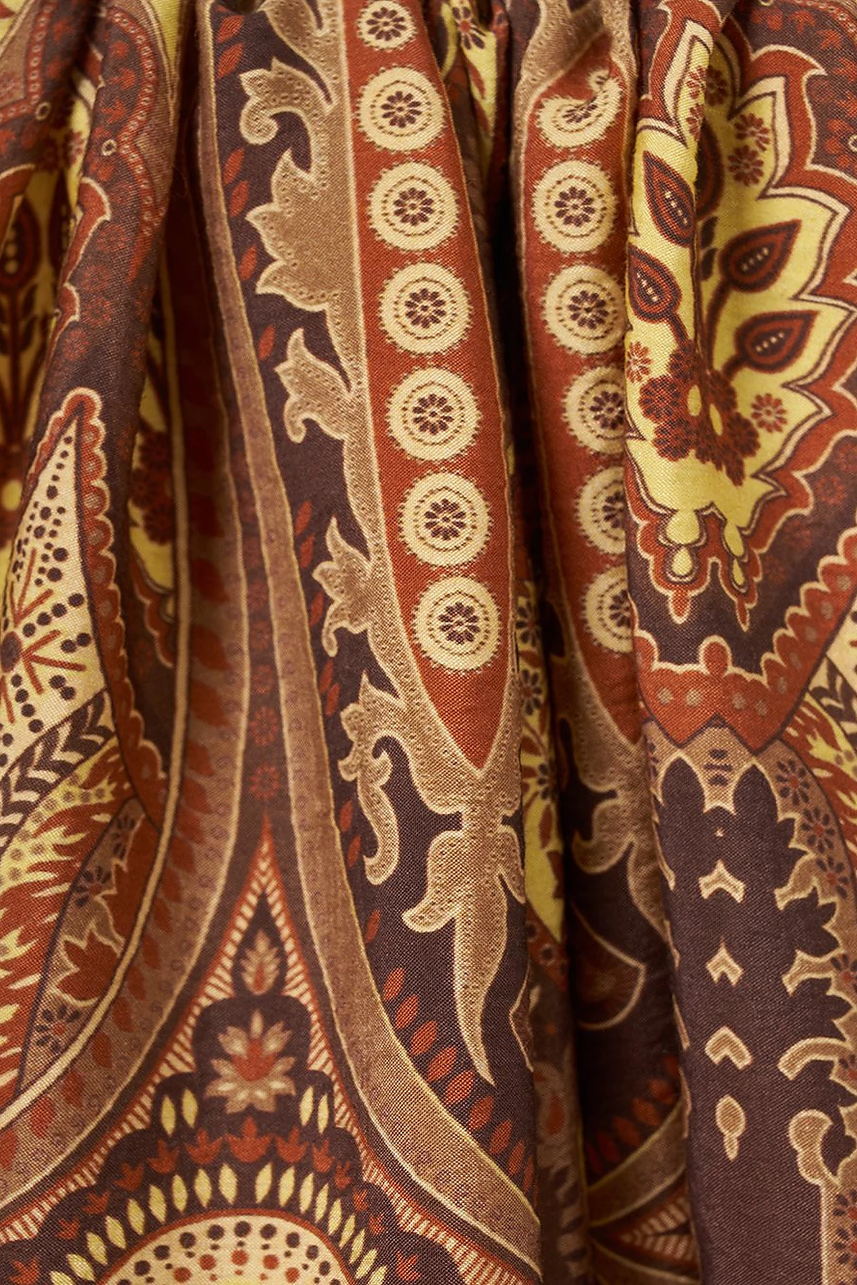 Ethnic Pattern Lyocell Shawl Camel