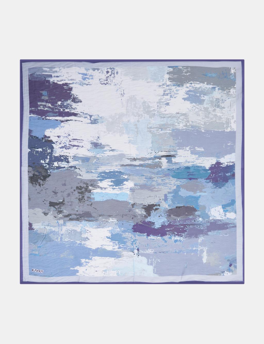 Abstract Patterned Scarf Indigo