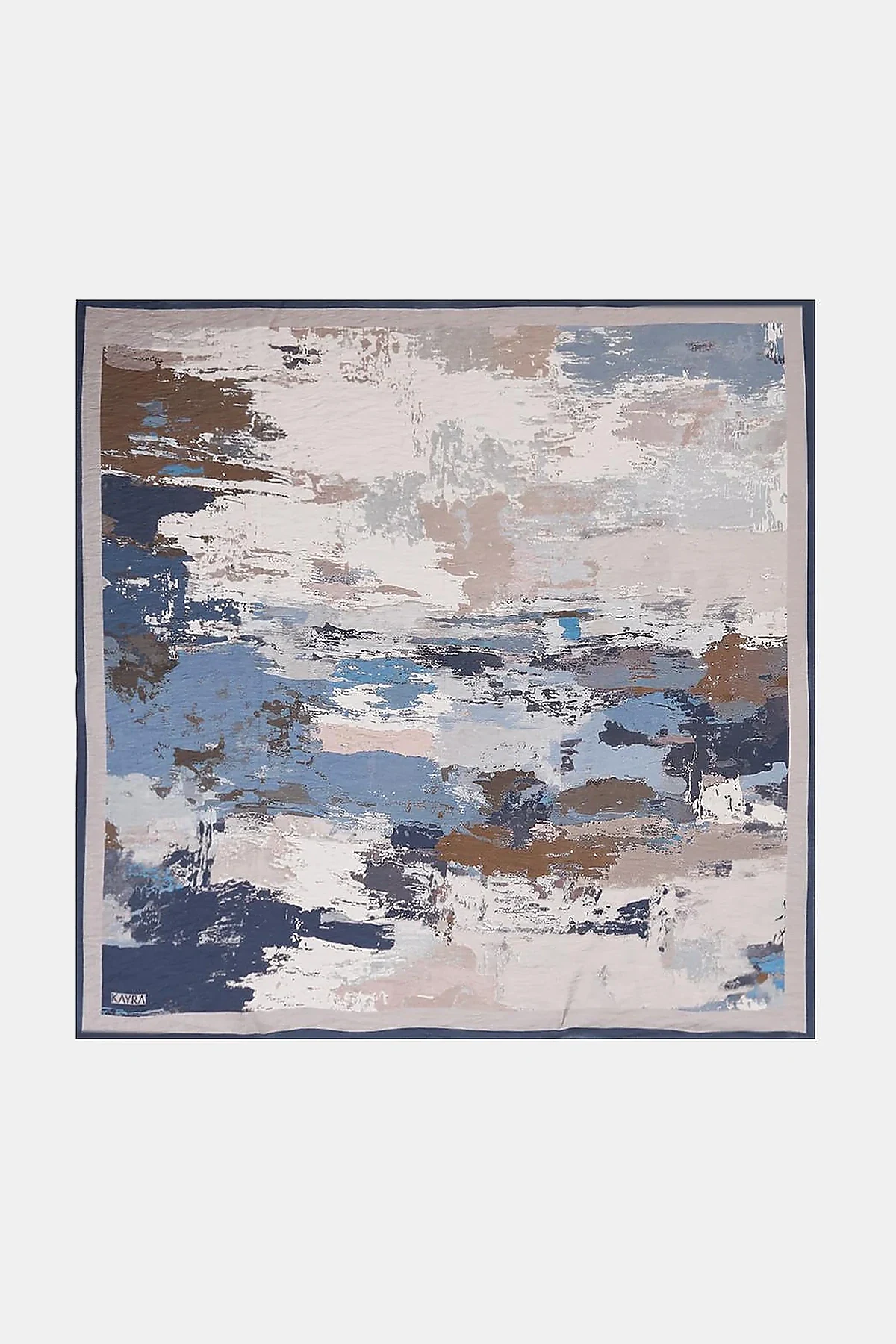 Abstract Patterned Scarf Navy