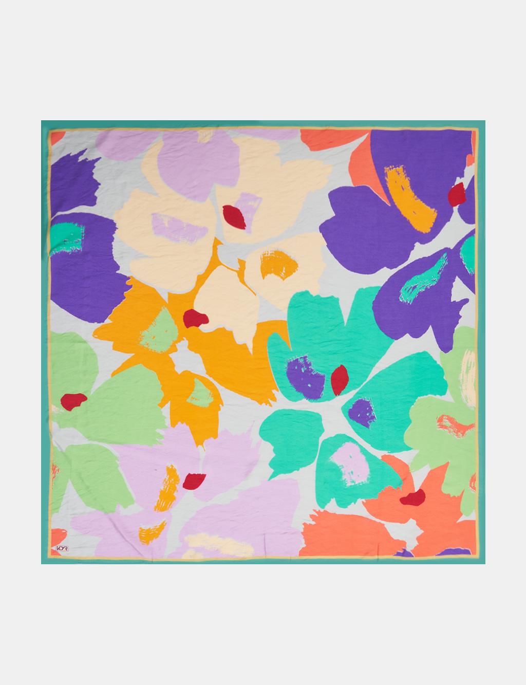 Leaf Pattern Viscose Scarf Lilac