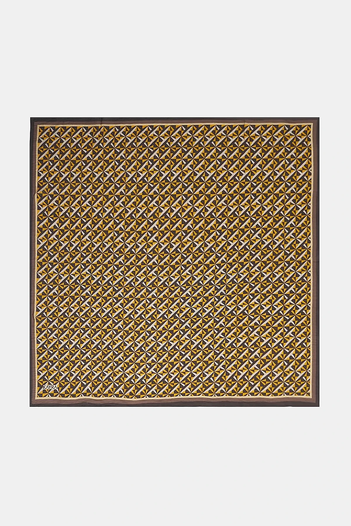 100% Lyocell Monogram Patterned Scarf Brown