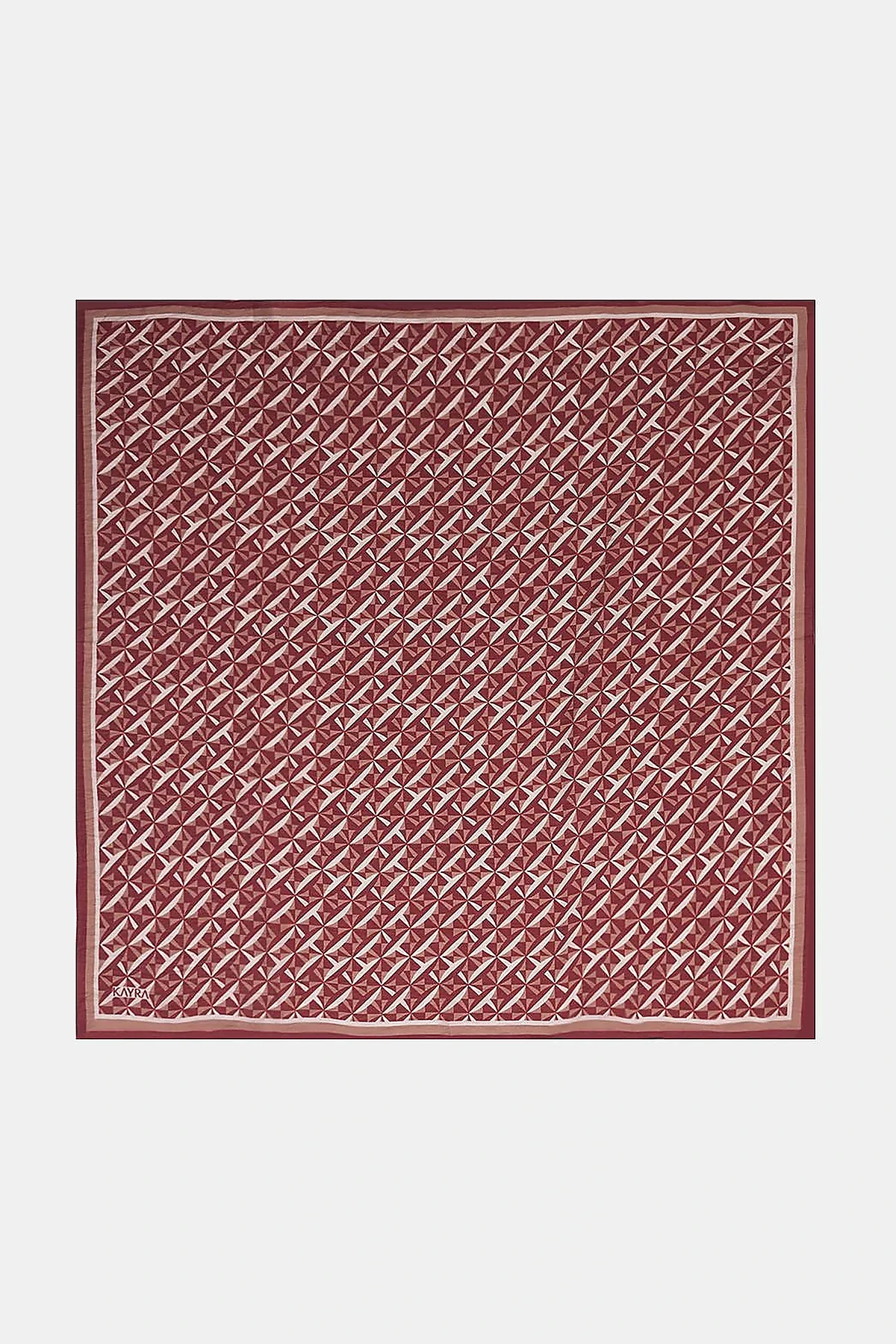 100% Lyocell Monogram Patterned Scarf Burgundy