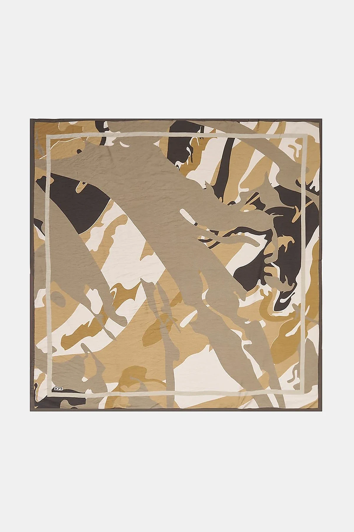 Camouflage Pattern Viscose Scarf Light Green