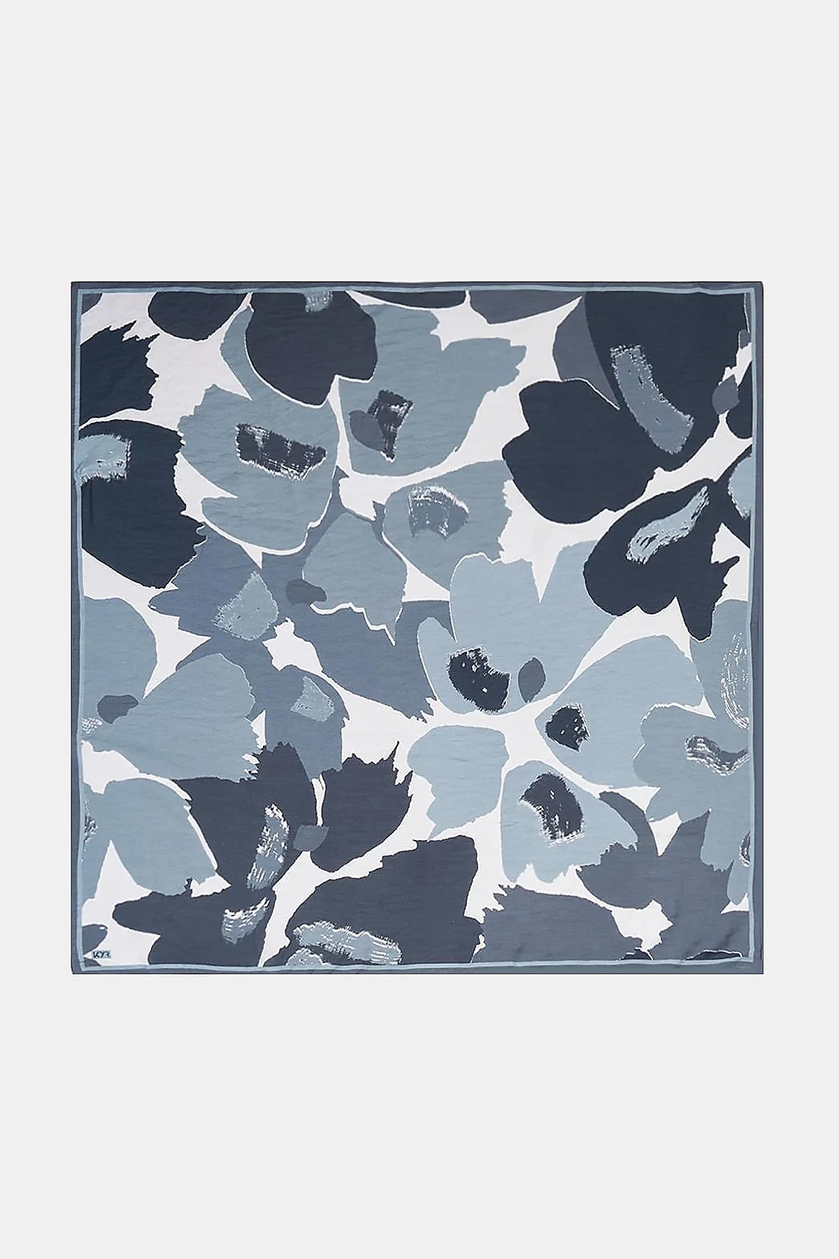 Leaf Pattern Viscose Scarf Grey