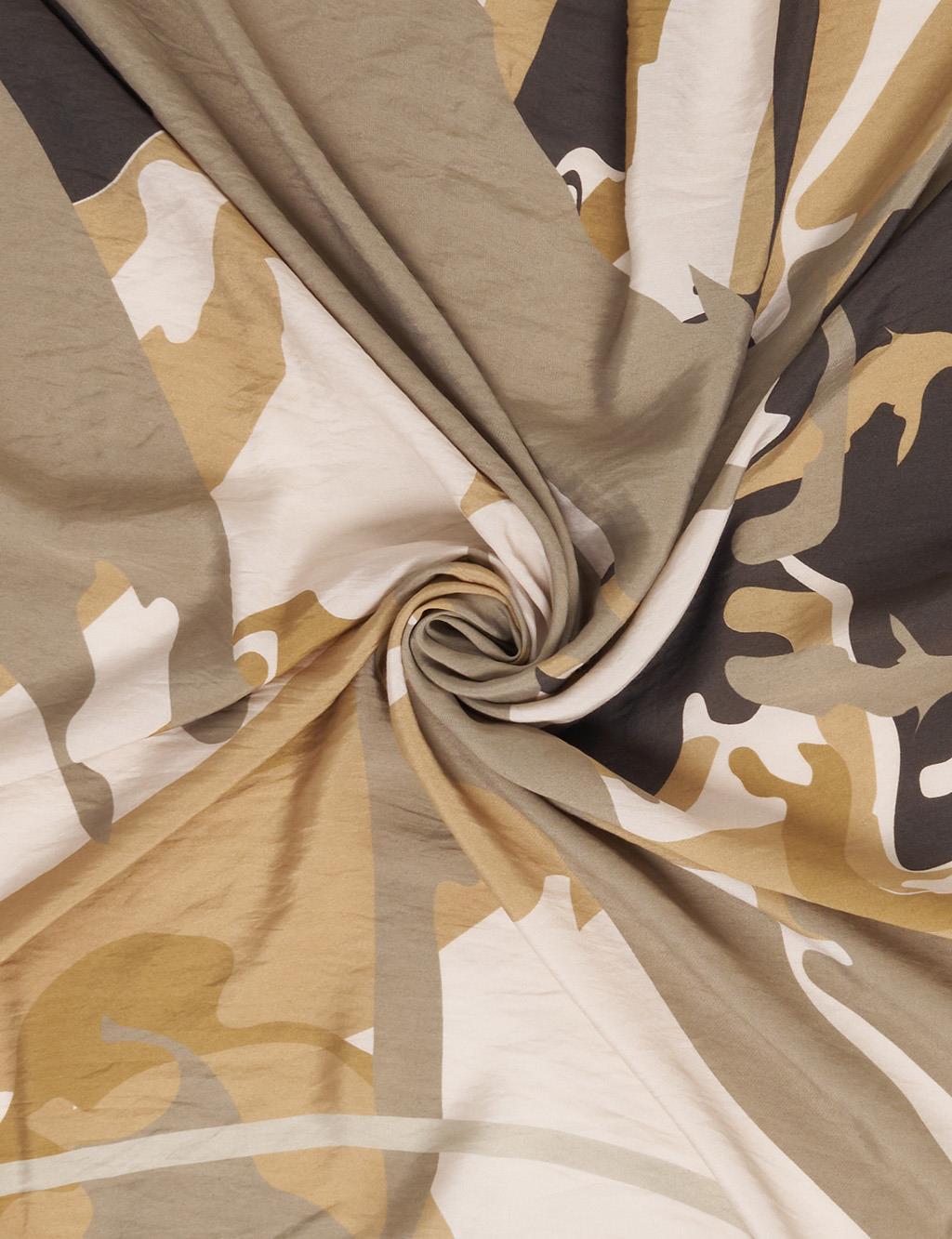 Camouflage Pattern Viscose Scarf Light Green