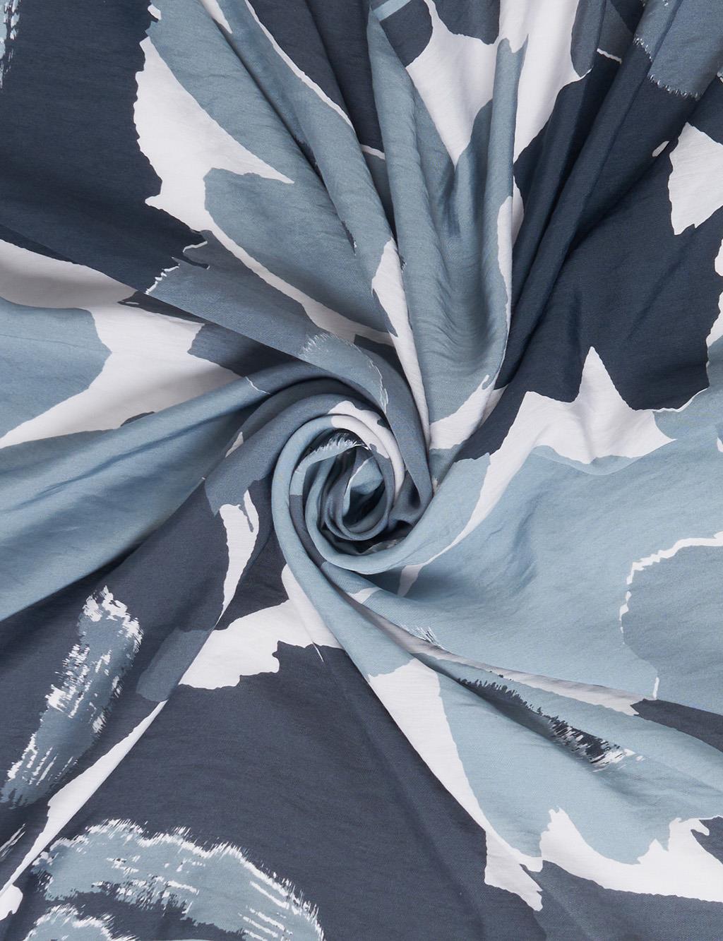 Leaf Pattern Viscose Scarf Grey