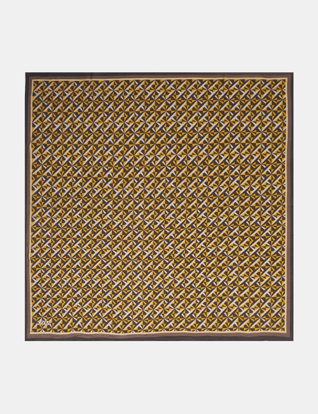 100% Lyocell Monogram Patterned Scarf Brown