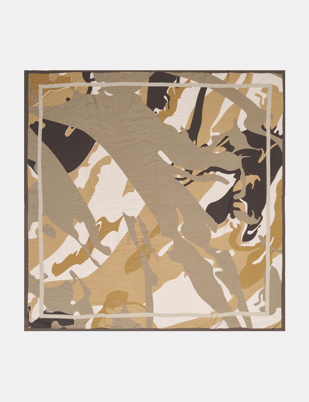 Camouflage Pattern Viscose Scarf Light Green