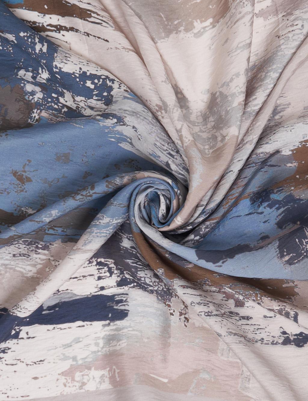 Abstract Patterned Scarf Navy