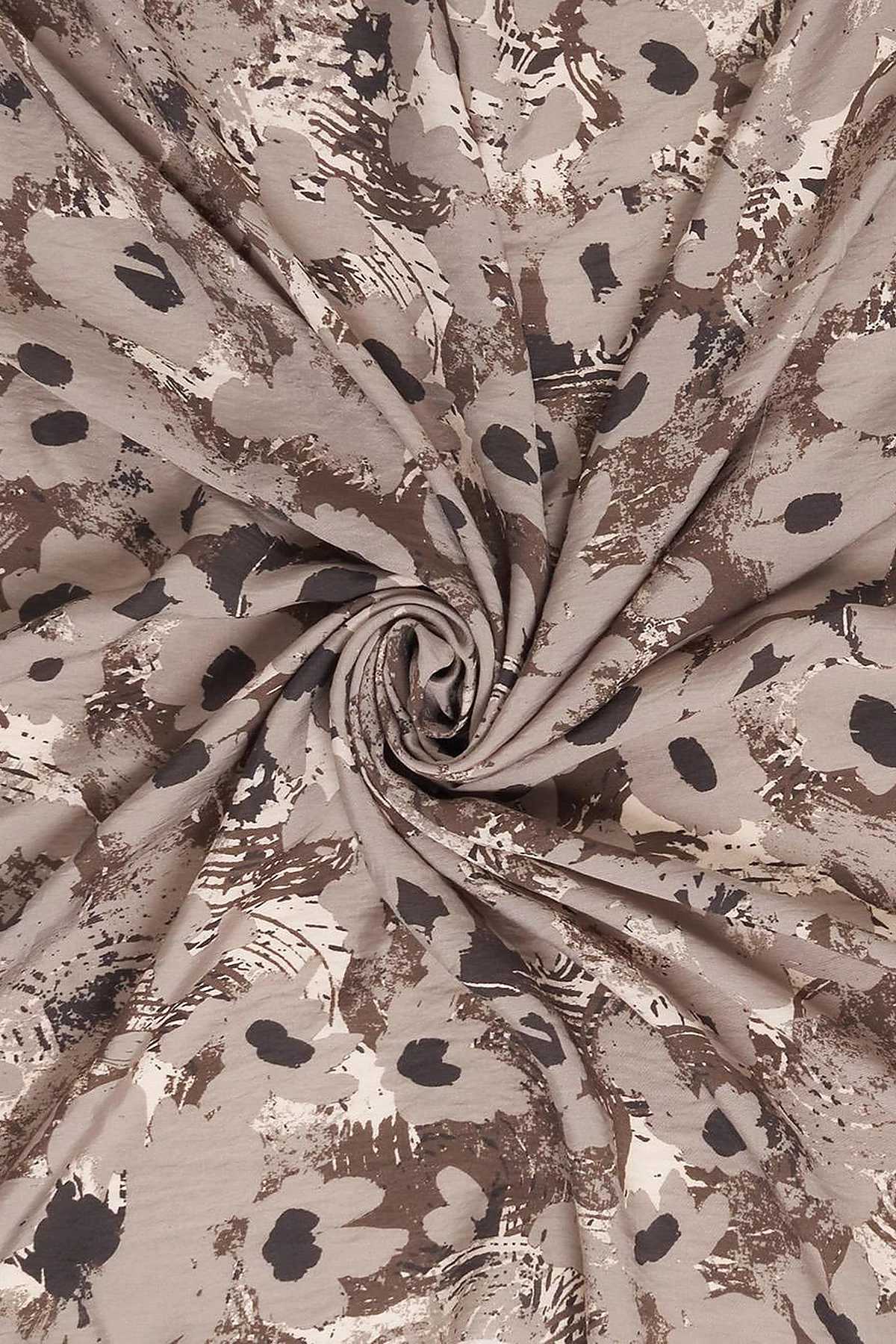 Mini Floral Pattern Viscose Scarf Biscuit