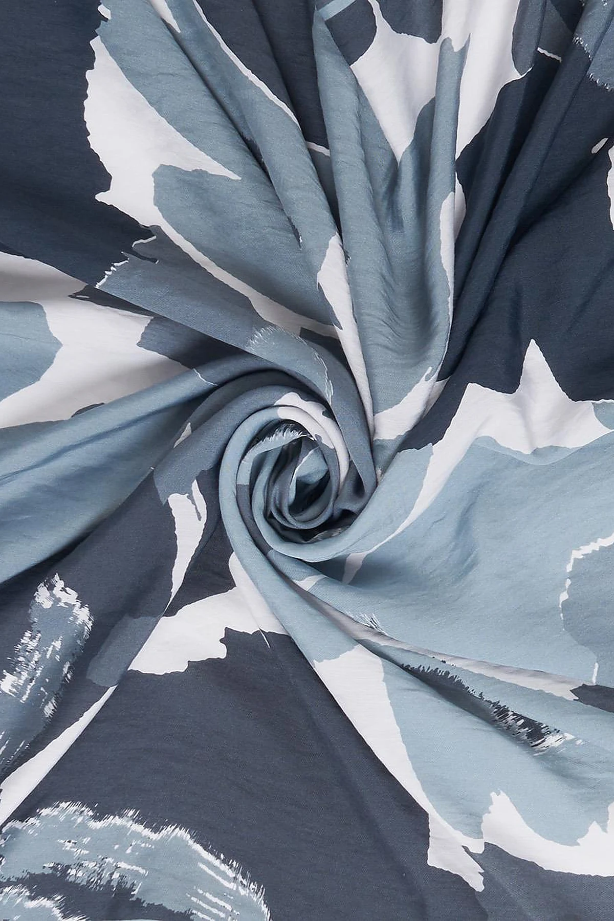Leaf Pattern Viscose Scarf Grey