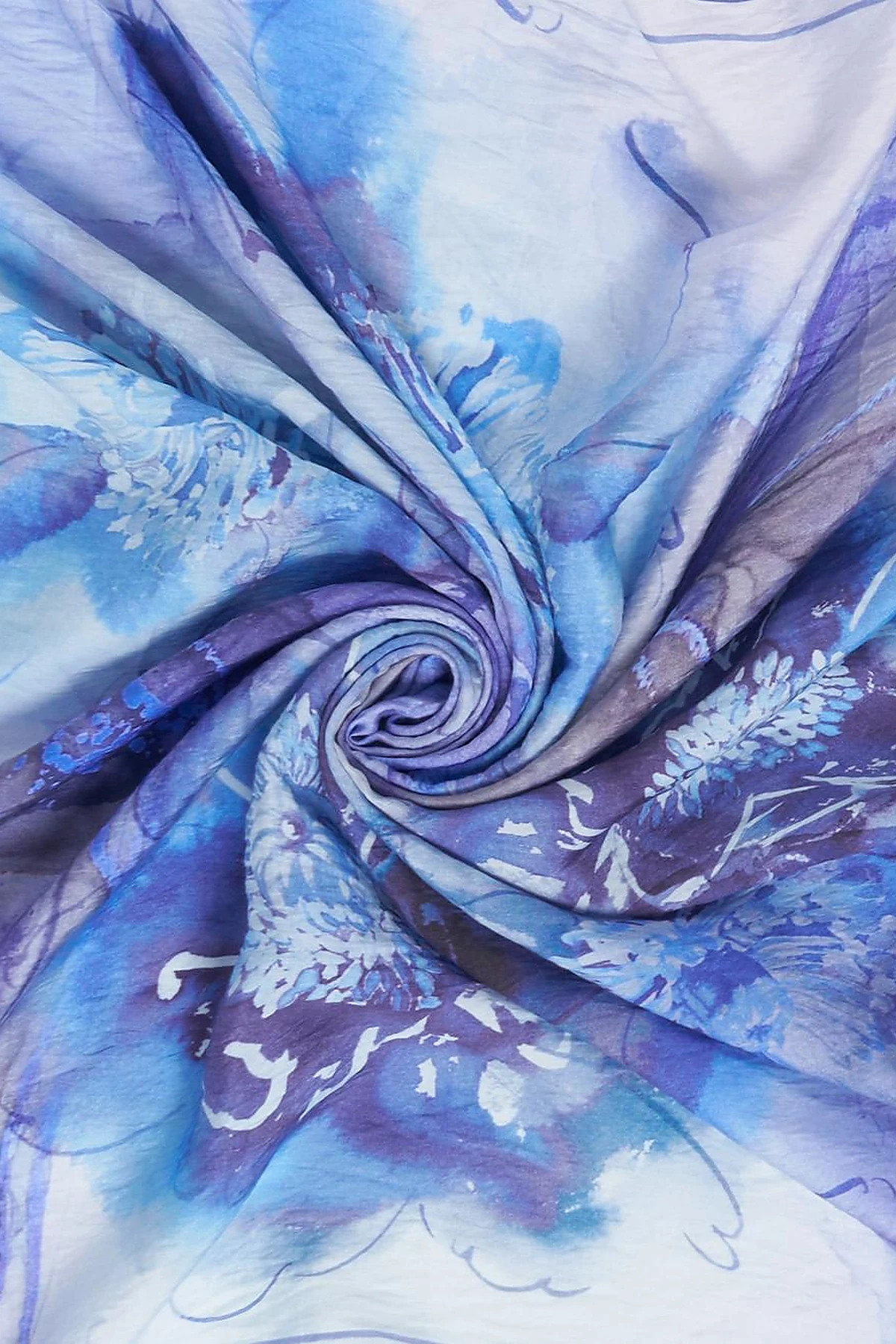 100% Lyocell Floral Patterned Scarf Lilac