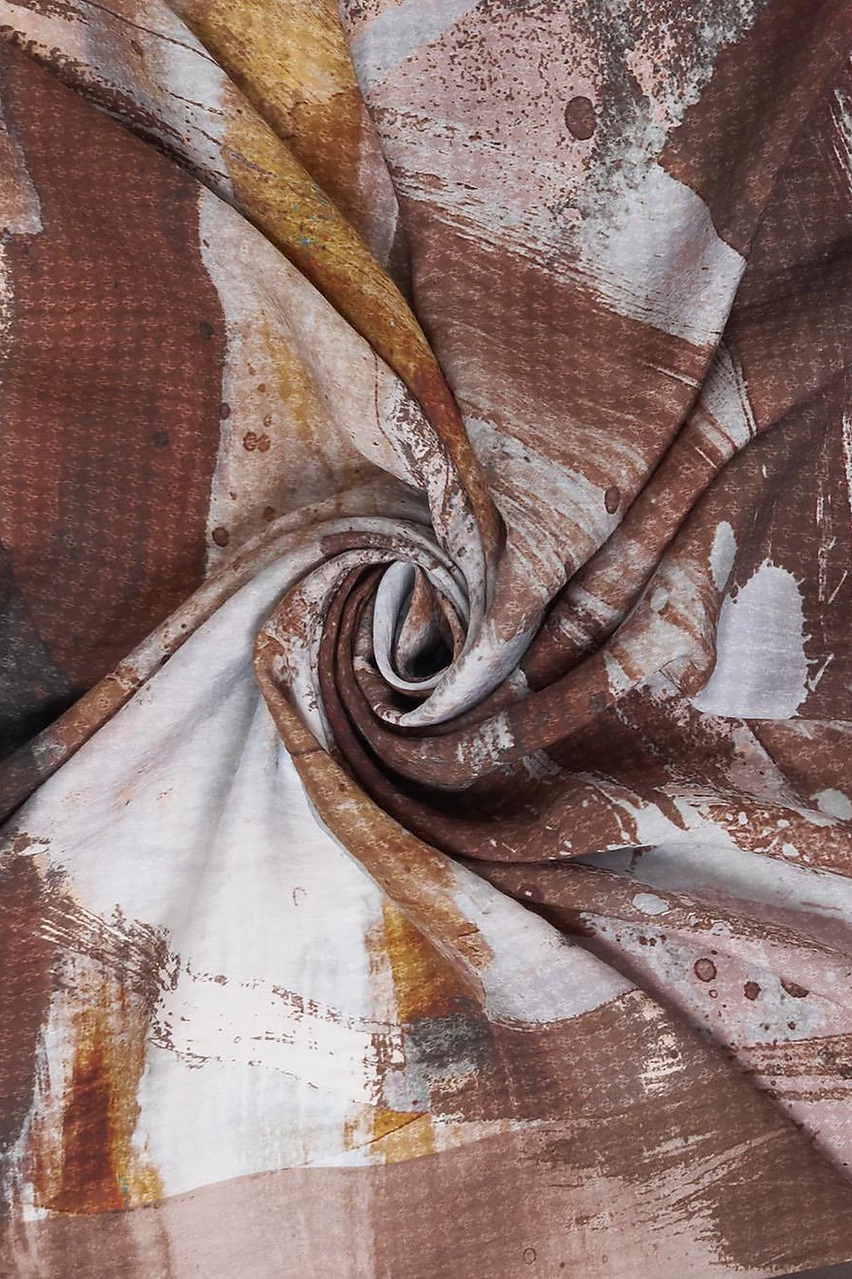 100% Lyocell Brush Patterned Scarf Brown
