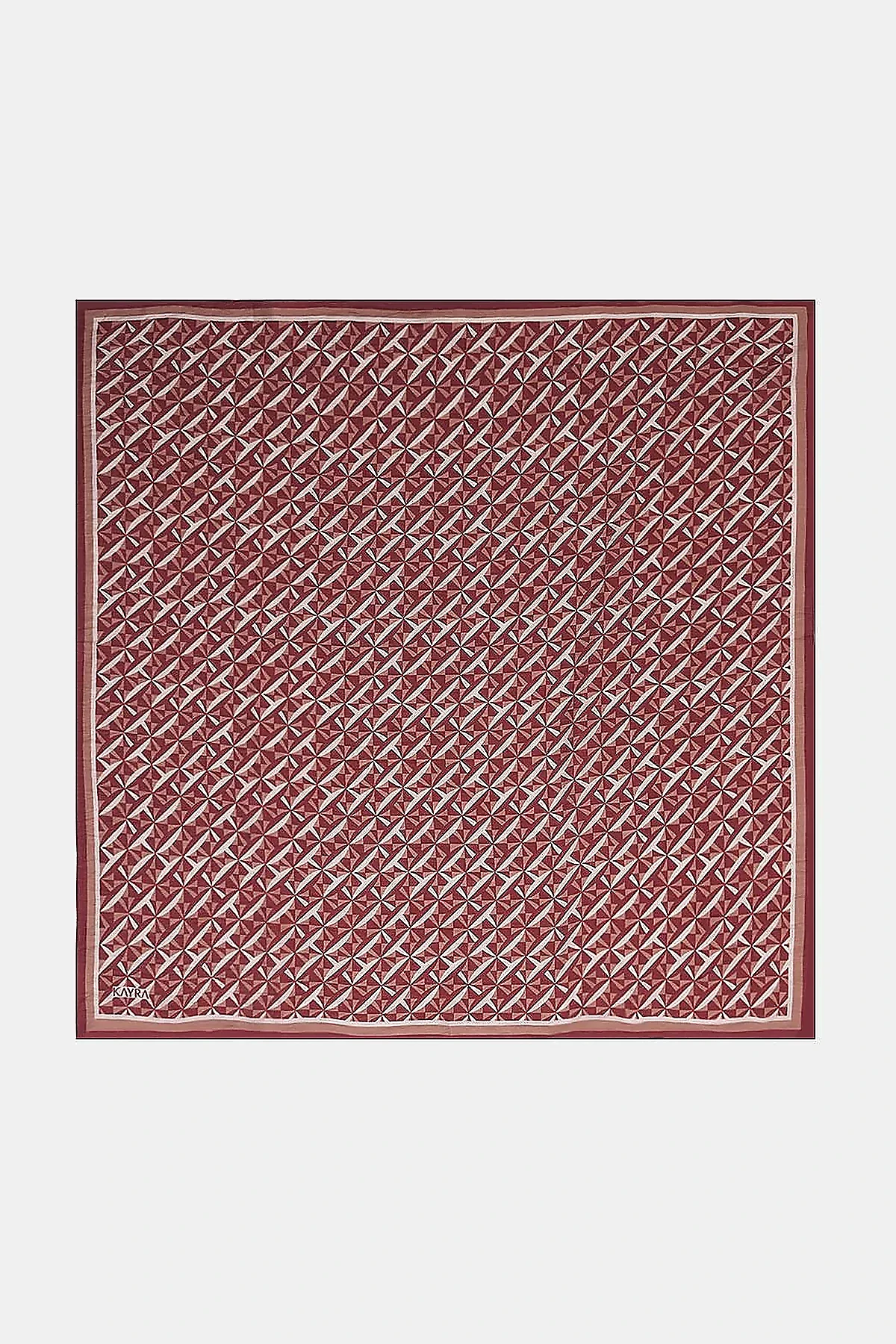 100% Lyocell Monogram Patterned Scarf Burgundy