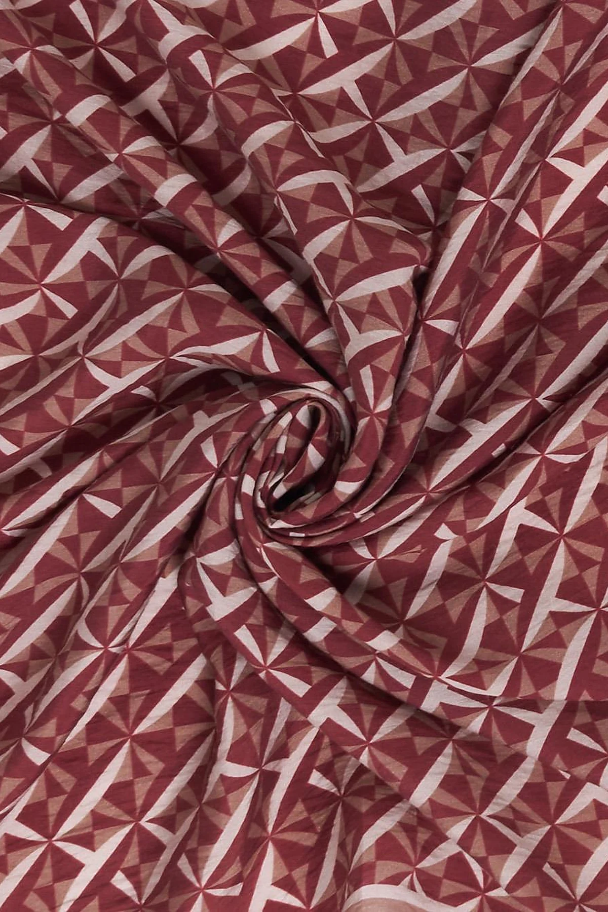 100% Lyocell Monogram Patterned Scarf Burgundy