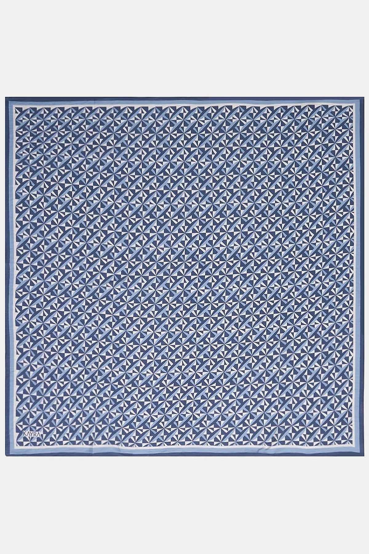 100% Lyocell Monogram Patterned Scarf Indigo