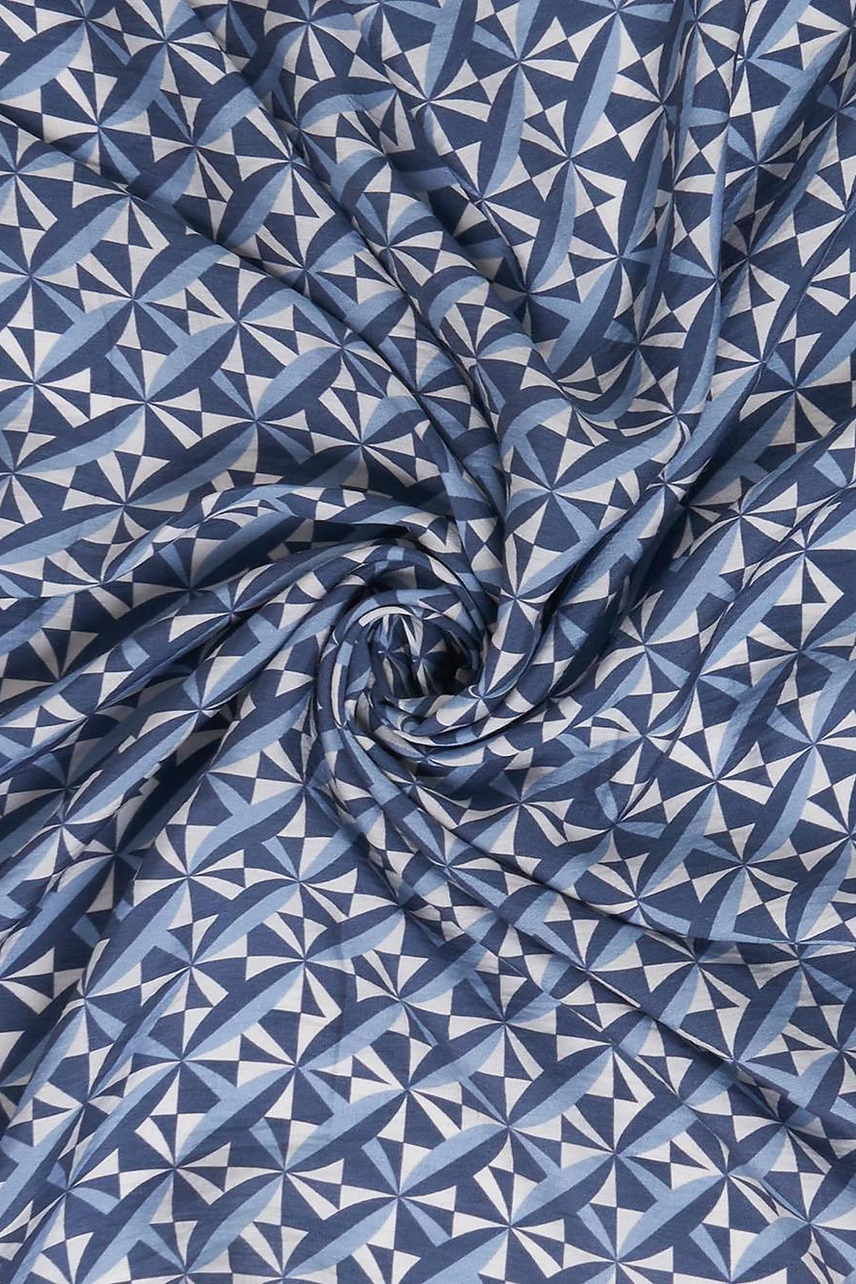 100% Lyocell Monogram Patterned Scarf Indigo