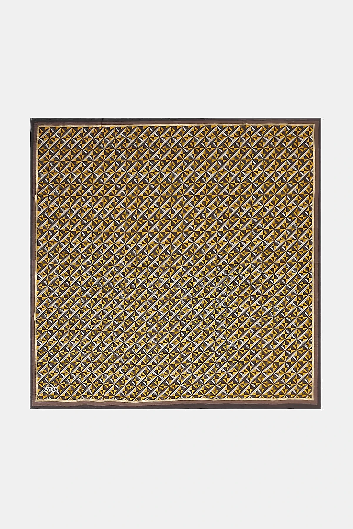 100% Lyocell Monogram Patterned Scarf Brown