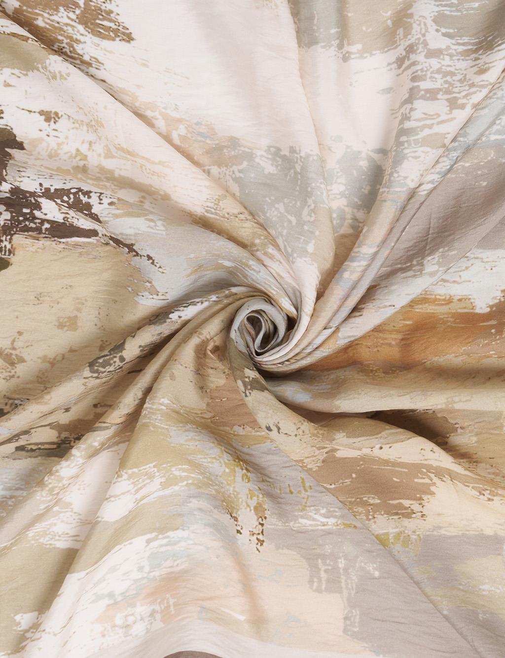 Abstract Patterned Scarf Dark Mink