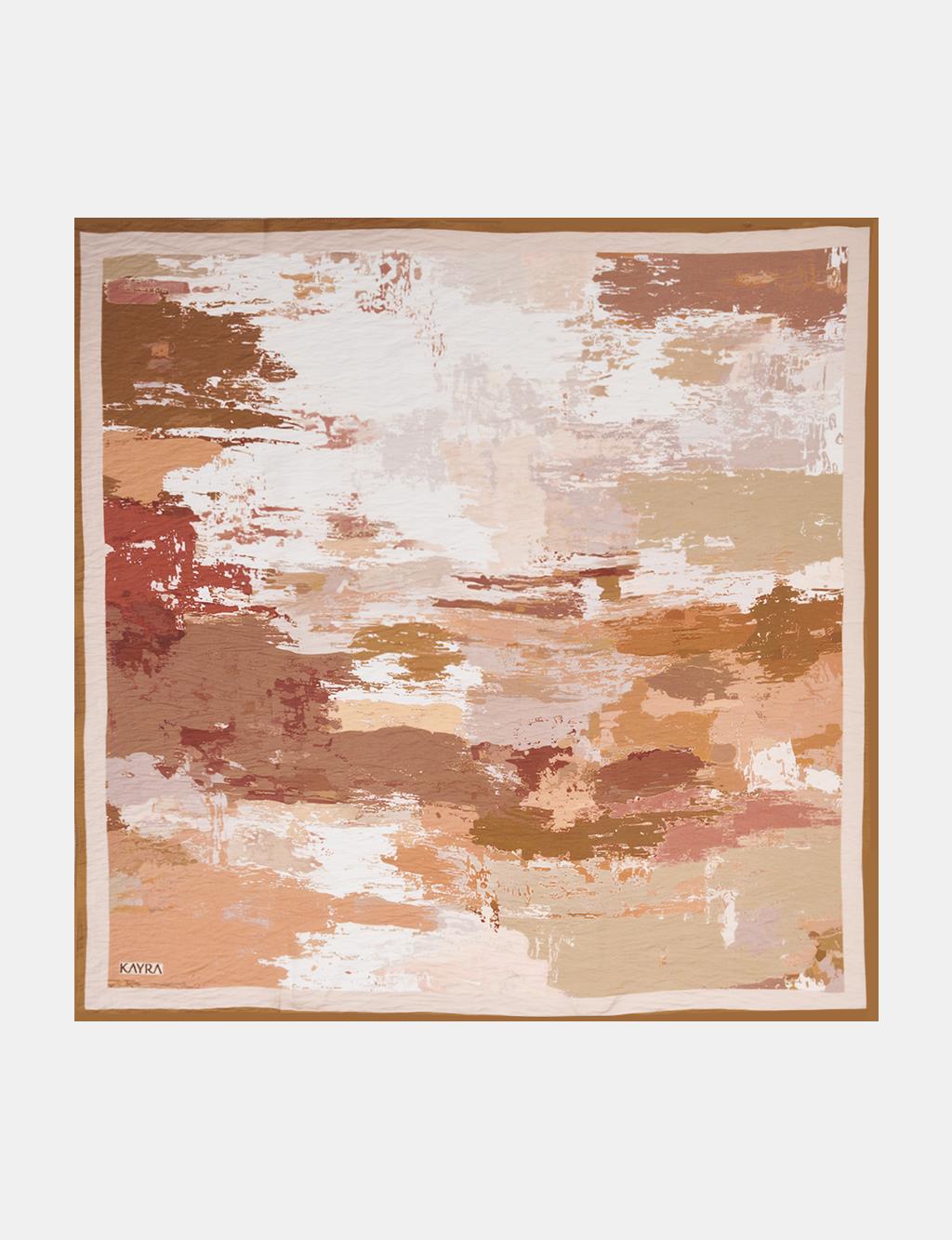 Abstract Patterned Scarf Hazelnut