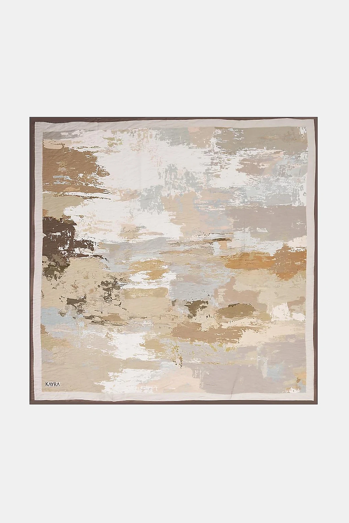 Abstract Patterned Scarf Dark Mink