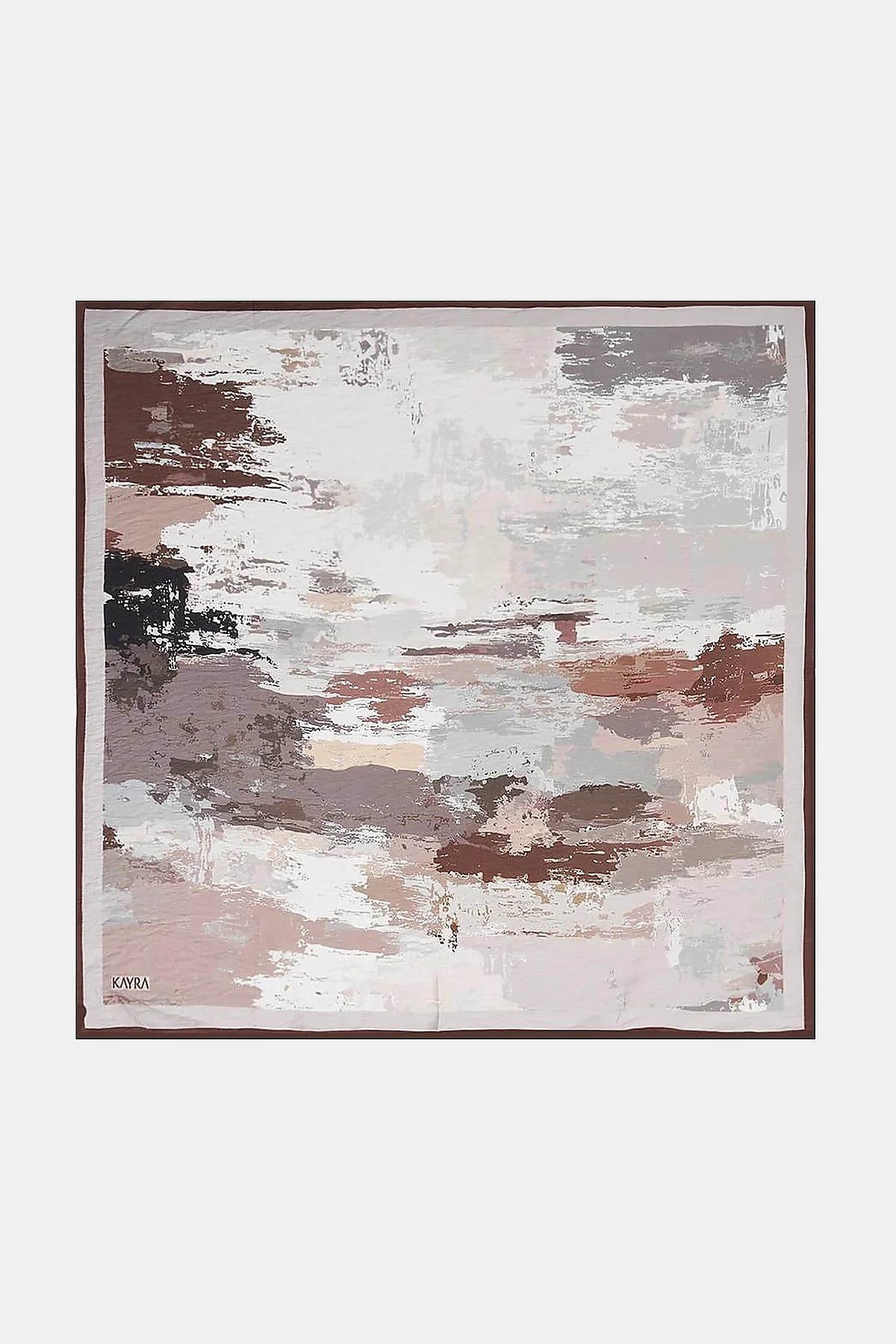 Abstract Patterned Scarf Reddish Brown