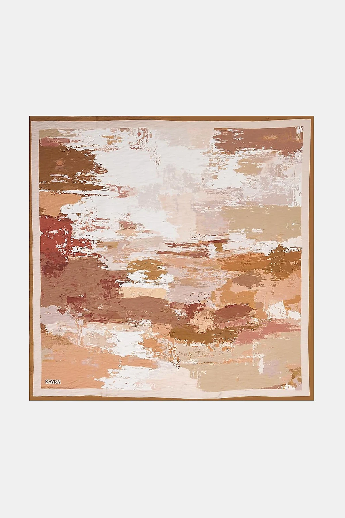 Abstract Patterned Scarf Hazelnut
