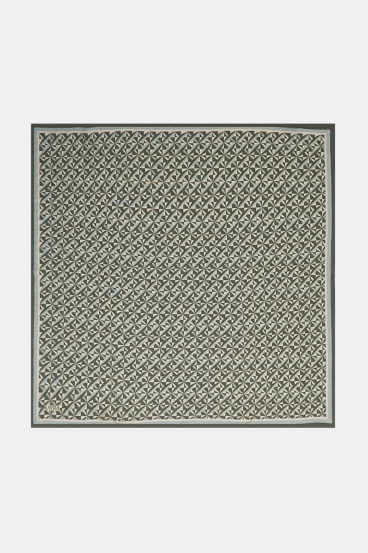 100% Lyocell Monogram Patterned Scarf Khaki