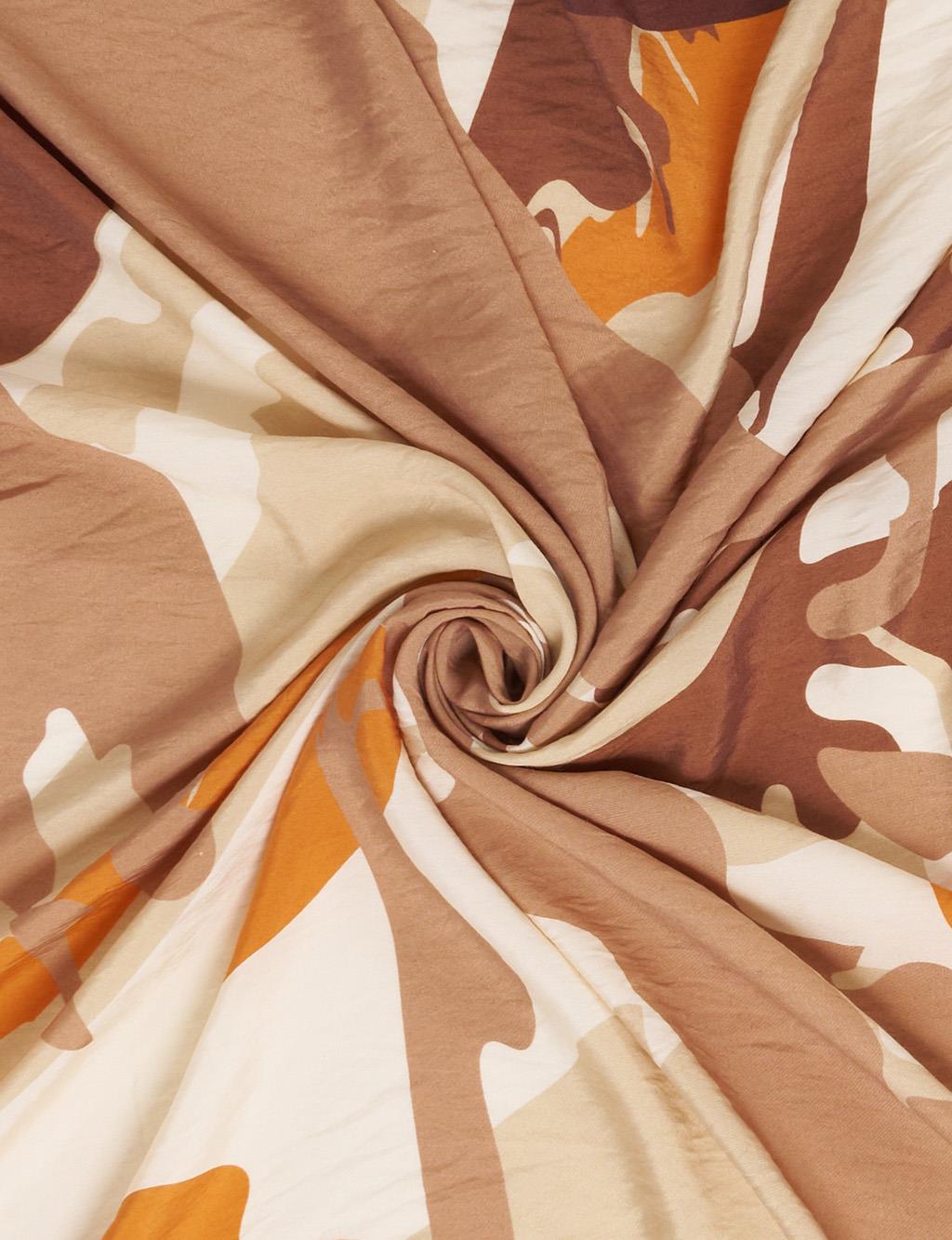 Camouflage Pattern Viscose Scarf Honey Mist
