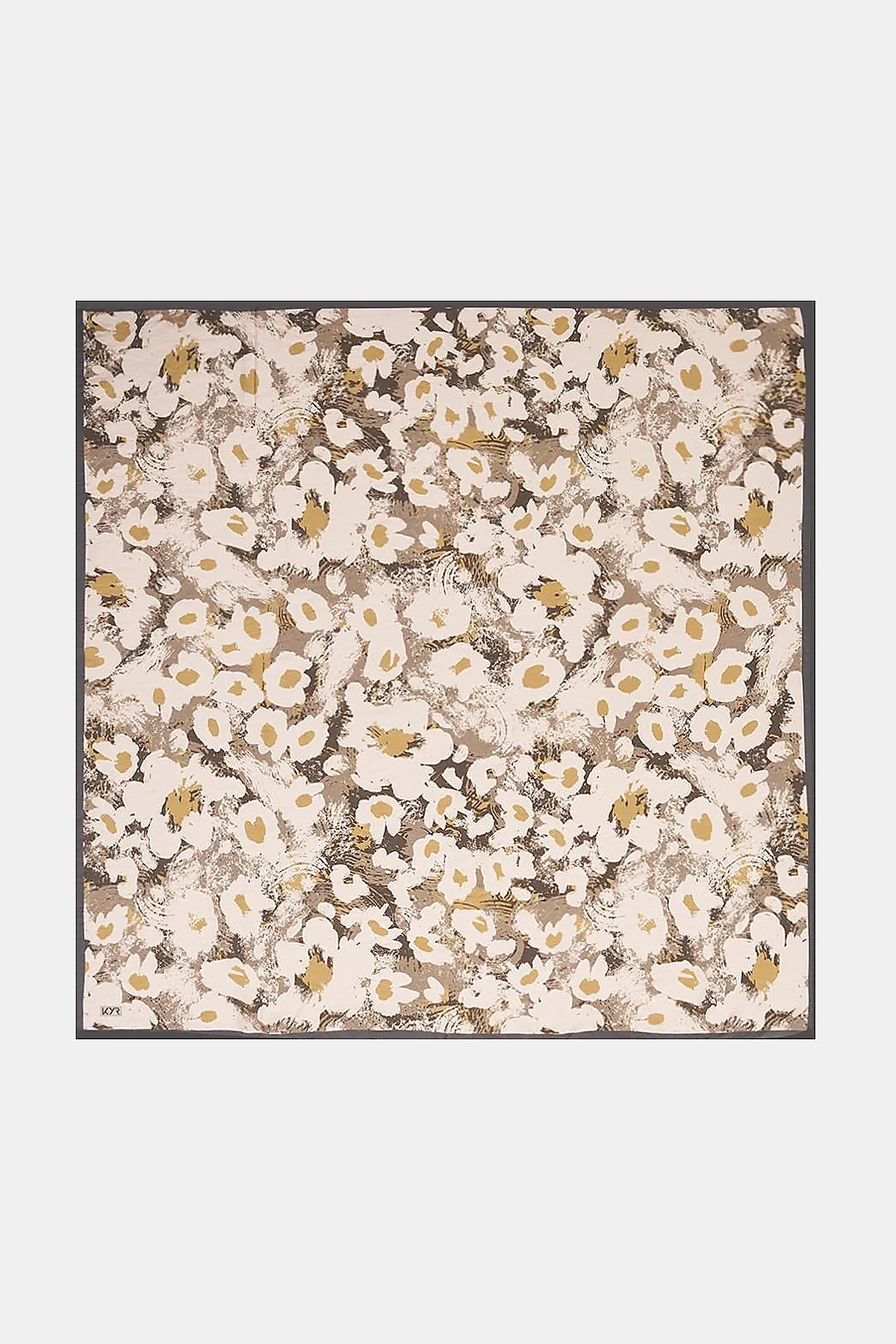 Mini Floral Pattern Viscose Scarf Olive