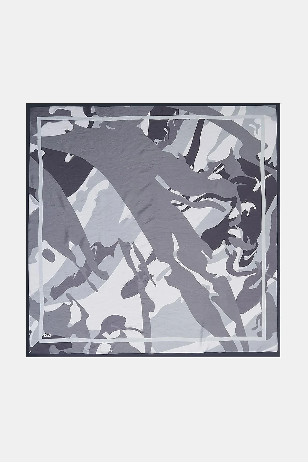 Camouflage Pattern Viscose Scarf Black