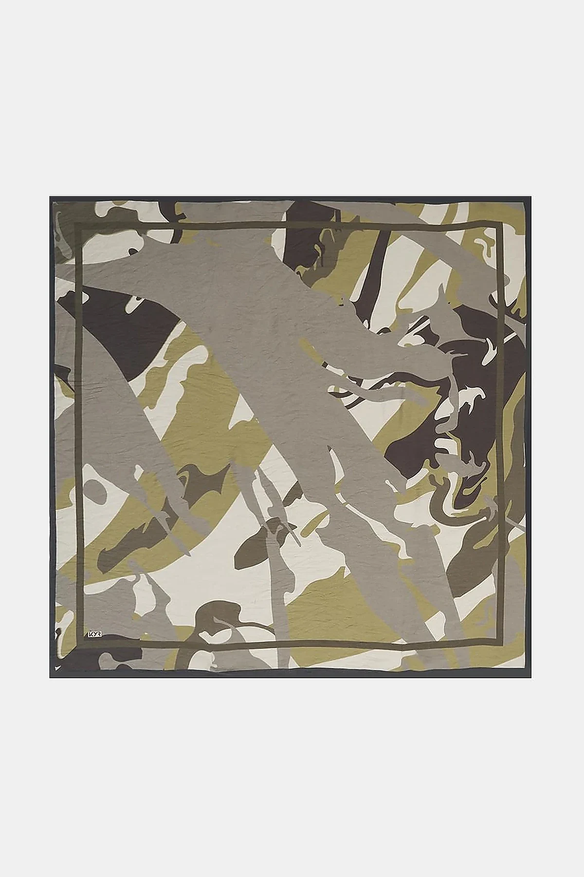 Camouflage Pattern Viscose Scarf Khaki