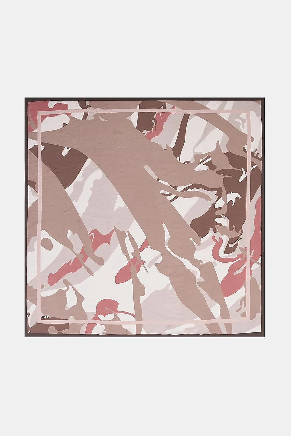 Camouflage Pattern Viscose Scarf Mink