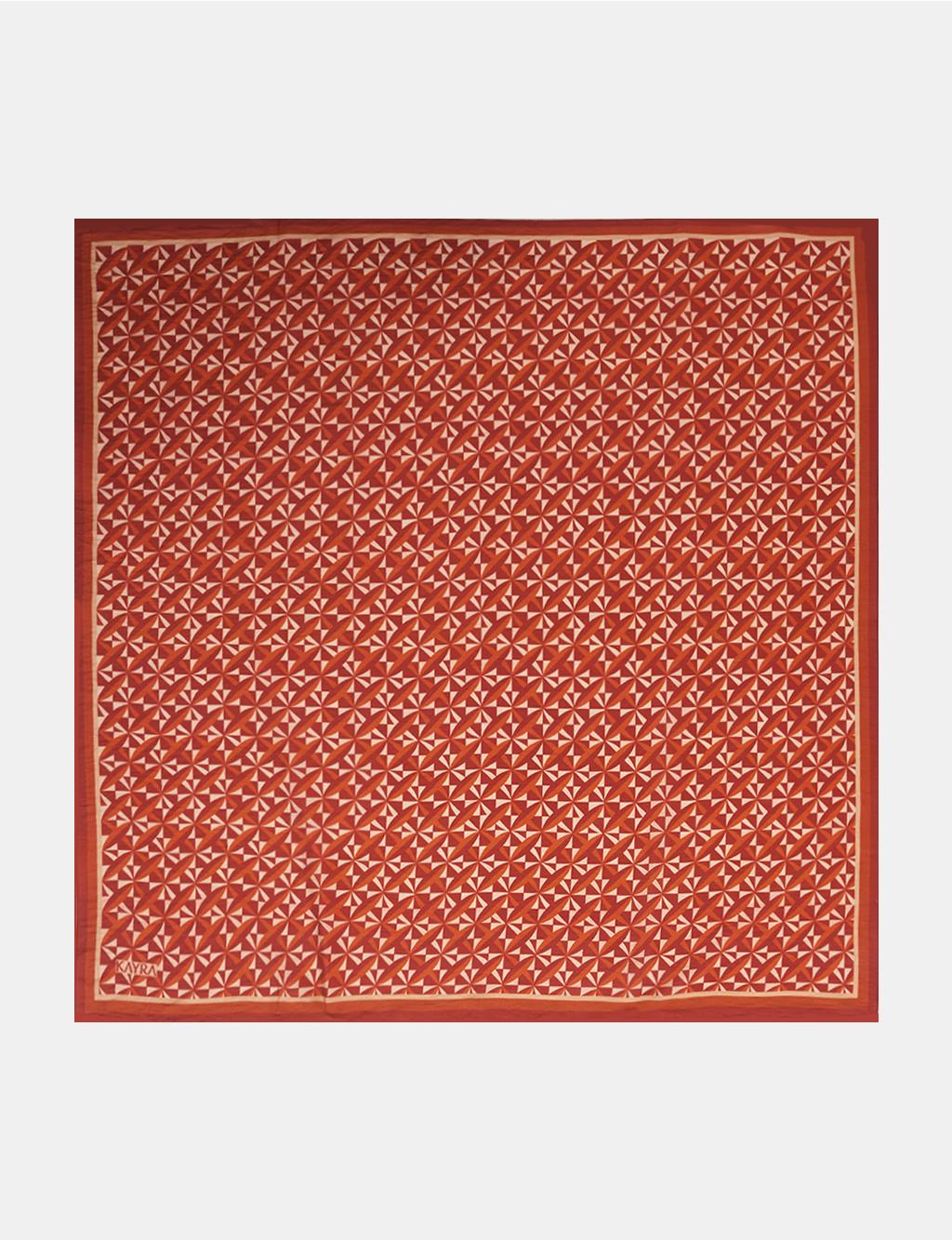 100% Lyocell Monogram Patterned Scarf Terracotta