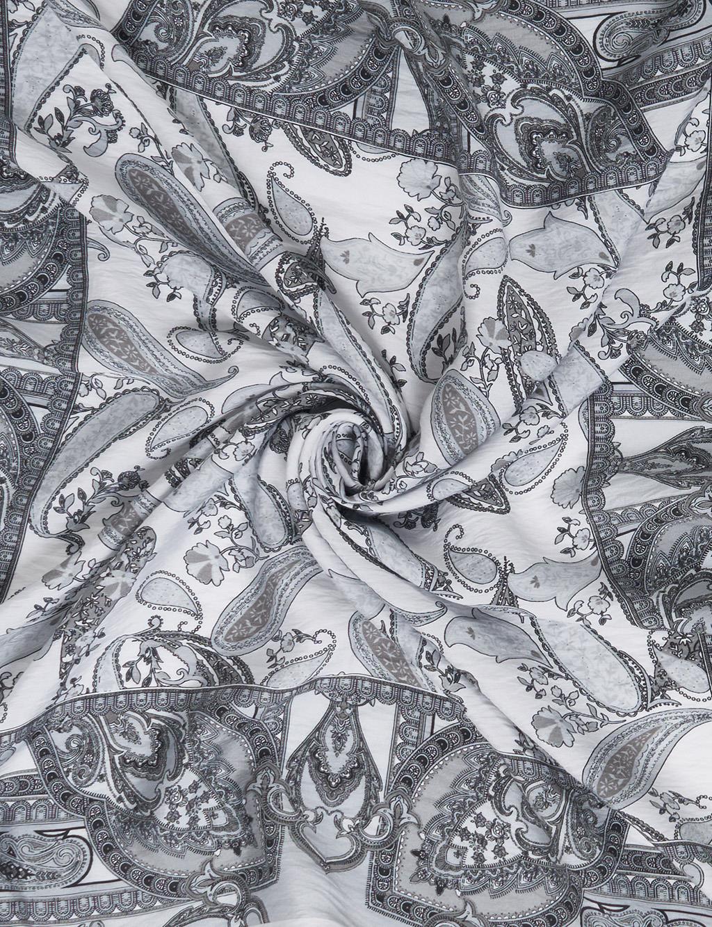 100% Lyocell Mixed Pattern Scarf Grey