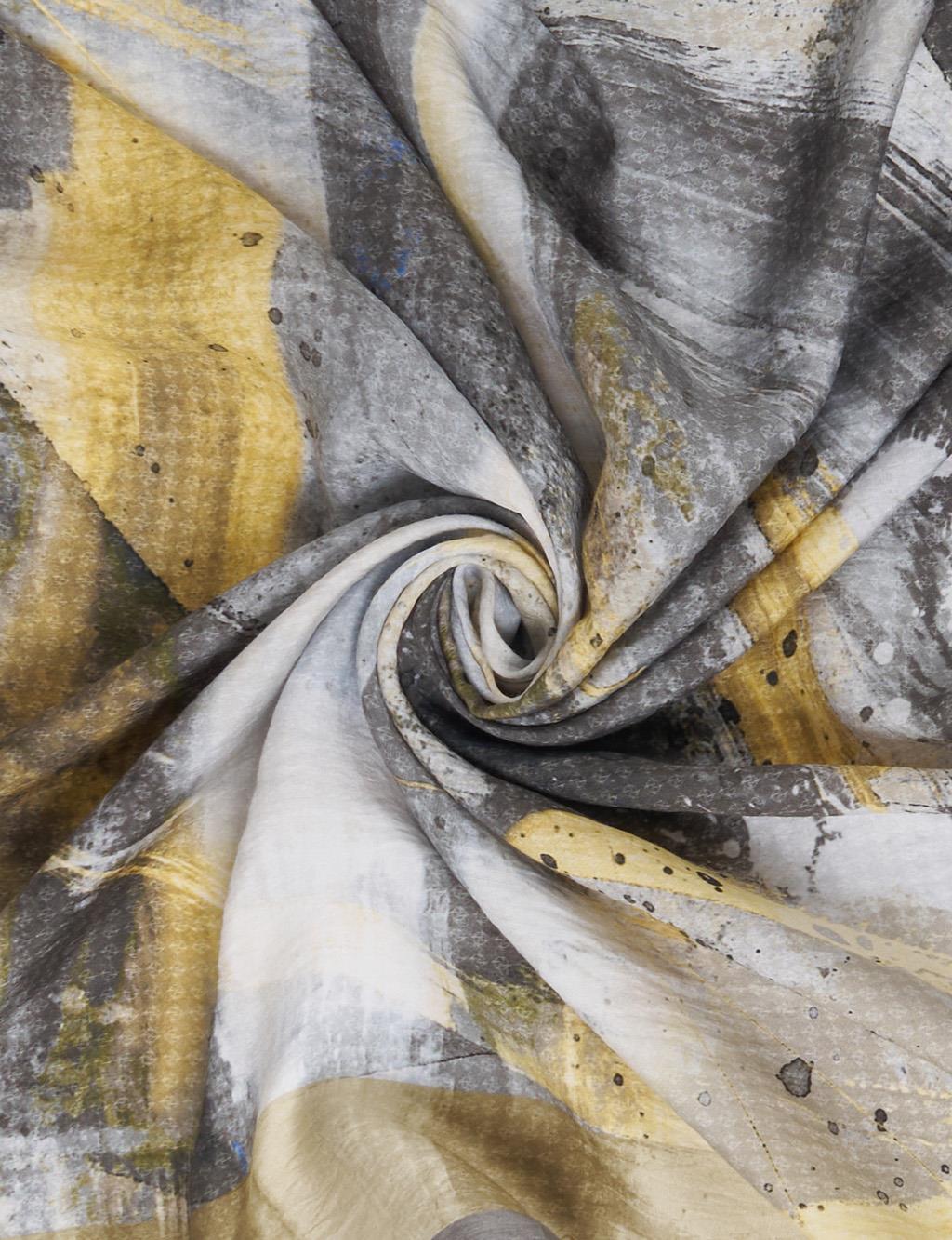 100% Lyocell Brush Patterned Scarf Olive Green